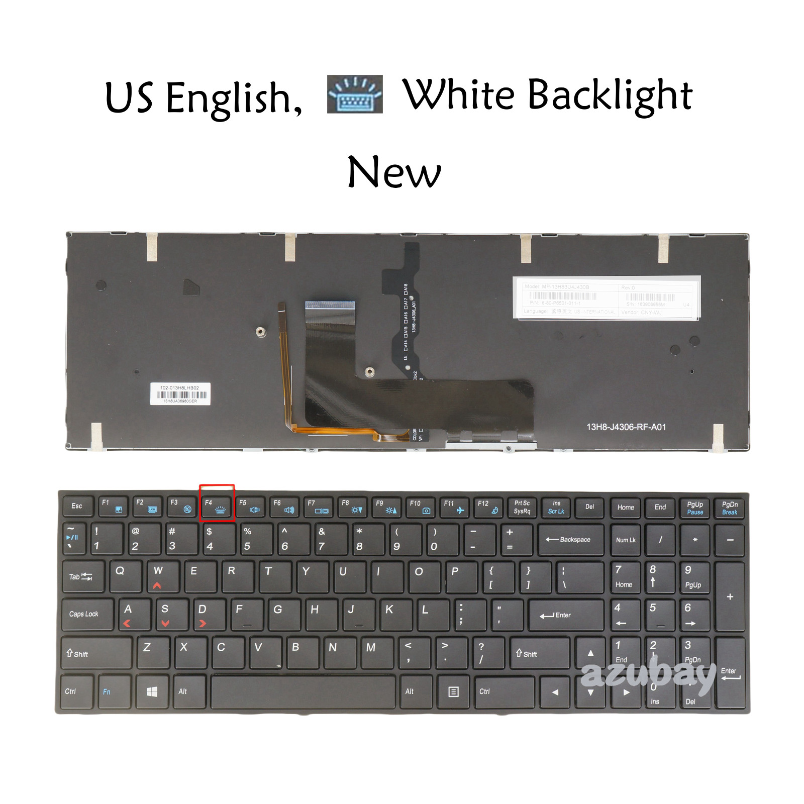 US Keyboard for Clevo P671SE P671SG N155SD N170RF1-G Medion Erazer X7841 Backlit