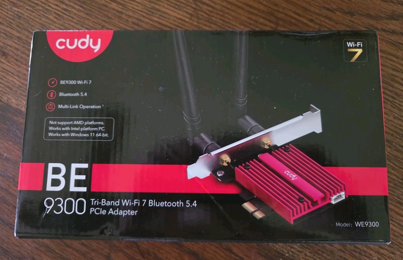 Cudy WiFi 7 WE9300S PCIe WiFi Card for PC, 6GHz Tri-Band Wireless Adapter BE200