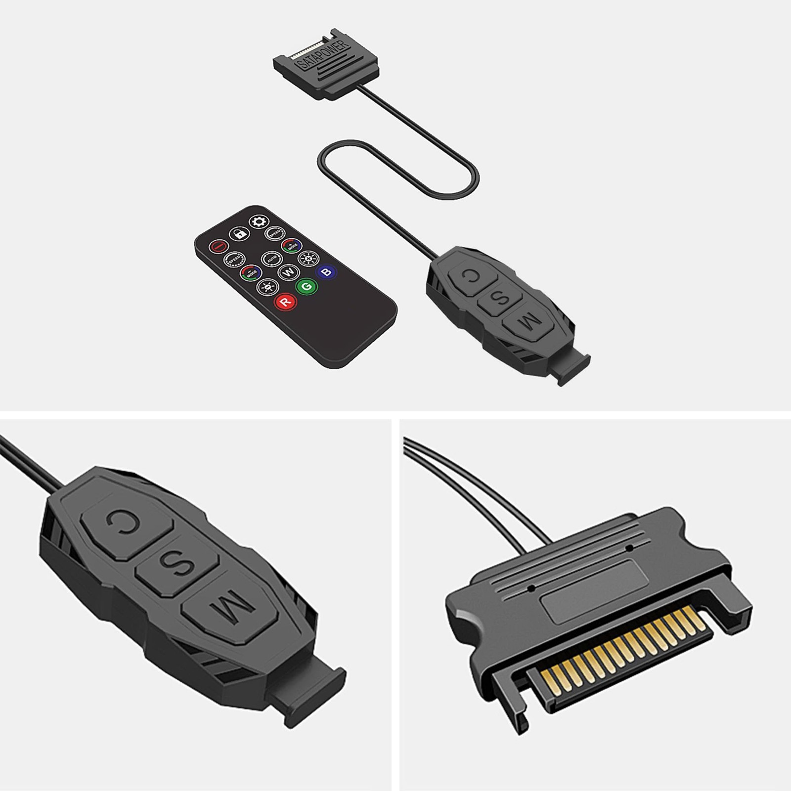 ARGB Controller Kit 5V 3-Pin RGB PC Fans Controller Built-in Light Mode SATA …