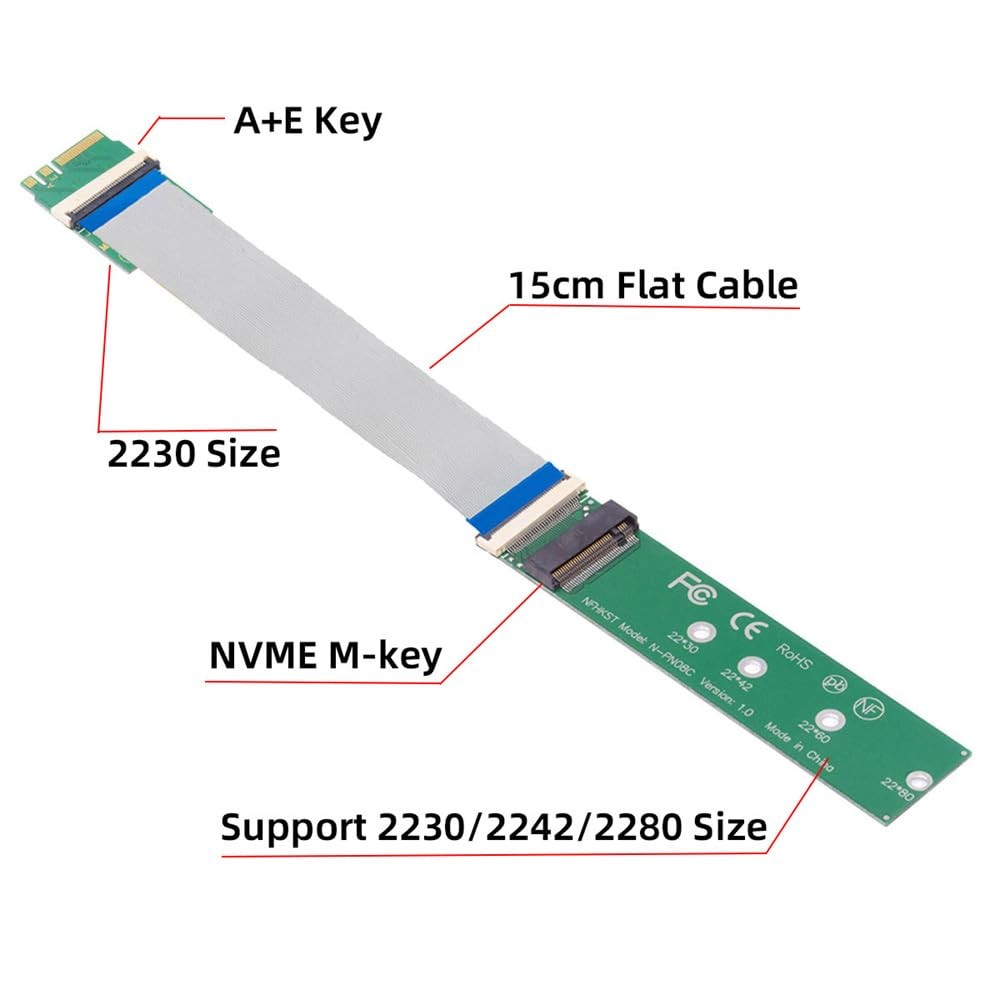 2230 NGFF M.2 Key-M to Key A+E Adapter Card Board Extension Cable for Laptop …