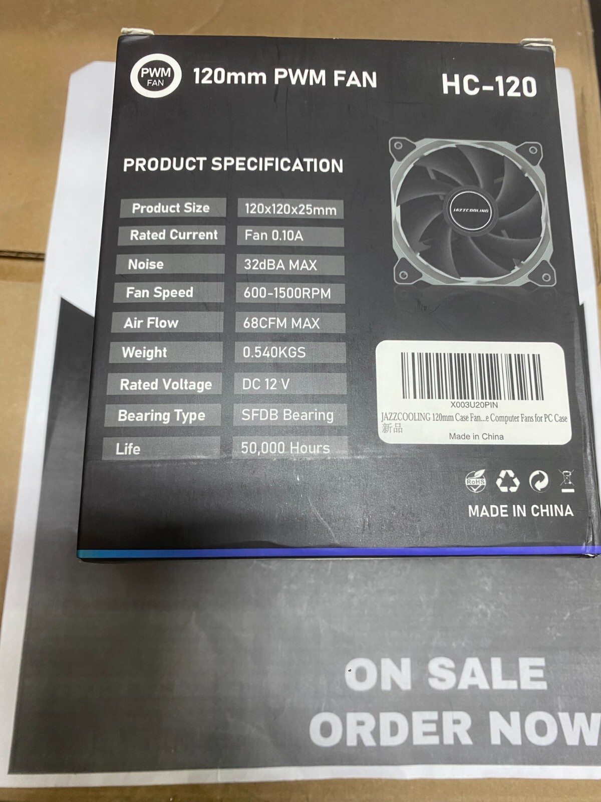 JAZZCOOLING PWM PC Fans, 120mm Fans 3 In 1 Kit «New»