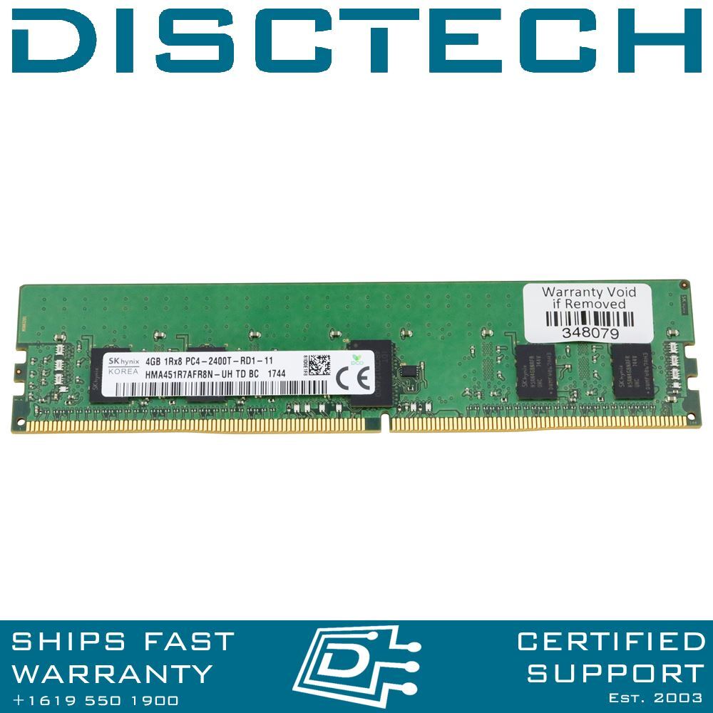SK Hynix HMA451R7AFR8N-UH 4GB DDR4 PC4-19200 2400MHz 288-Pin RDIMM RAM Memory