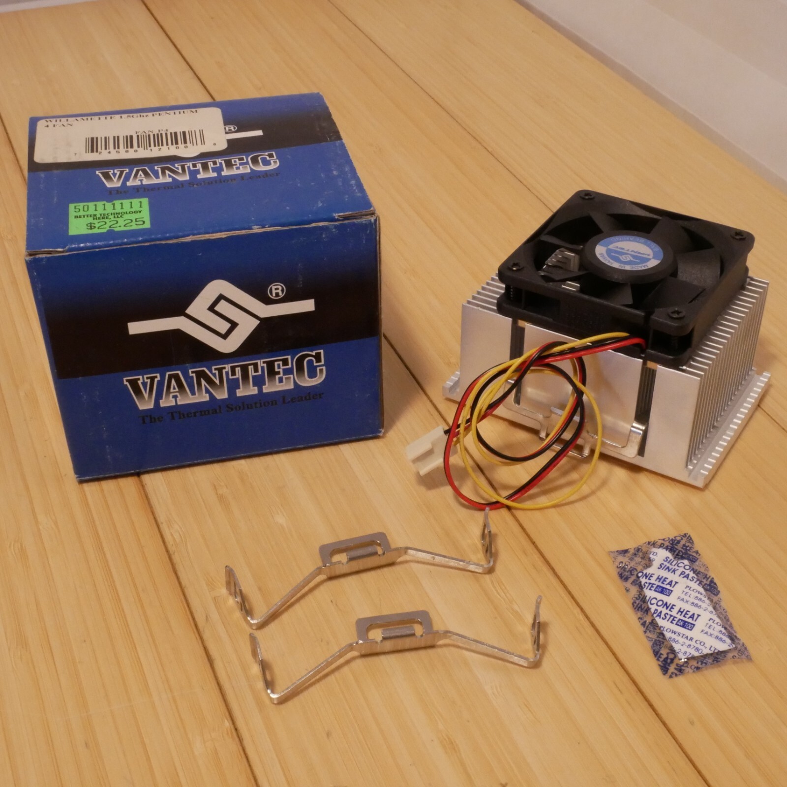 NOS Vantec Pentium 4 Willamette Socket 423 CPU Aluminum Cooler up to 1.5GHz