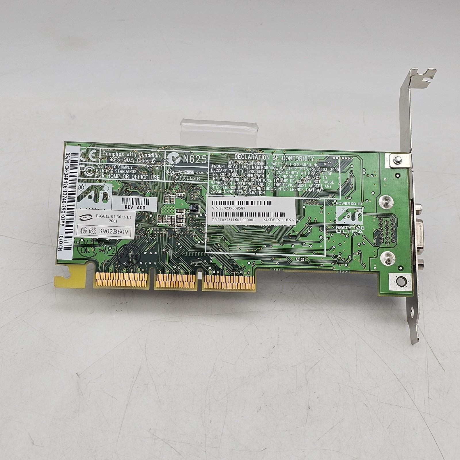 Vintage Retro ATI Rage 128 Ultra 32mb AGP Graphics VGA Video Card GPU 1027311602