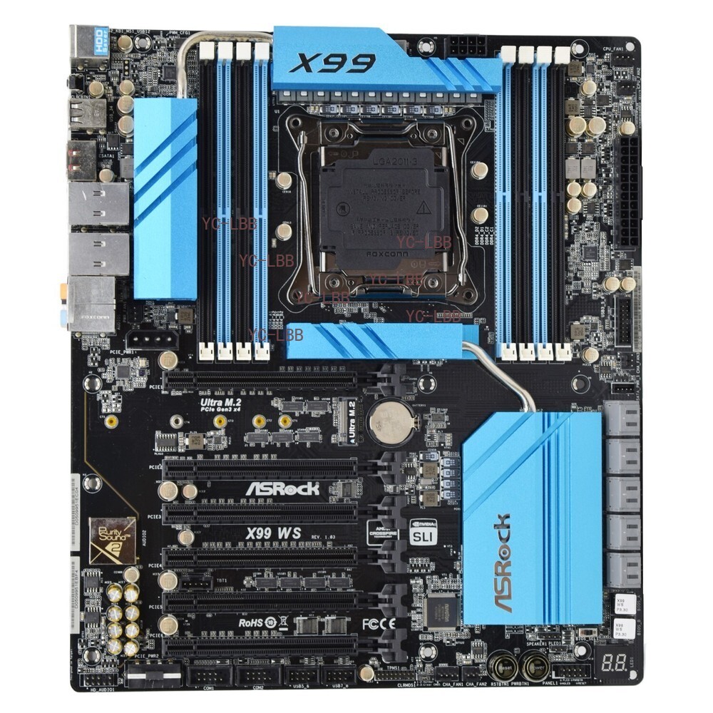 Intel X99 Motherboard ASRock X99 WS LGA2011-3 DDR4 for Xeon E5-1600/2600 v3+I/O