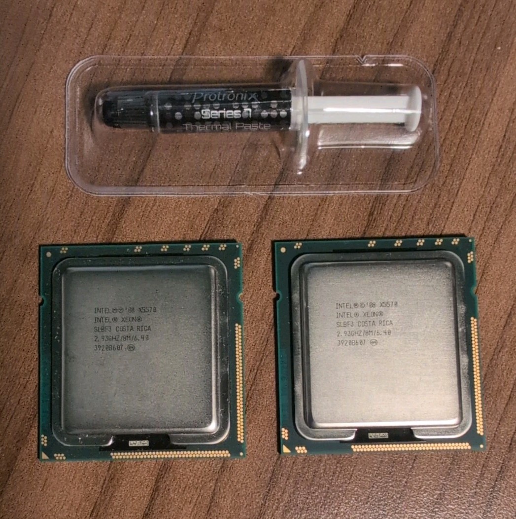Matched pair Intel Xeon X5570 2.93GHz 8MB Quad-Core 95W FCLGA1366 SLBF3