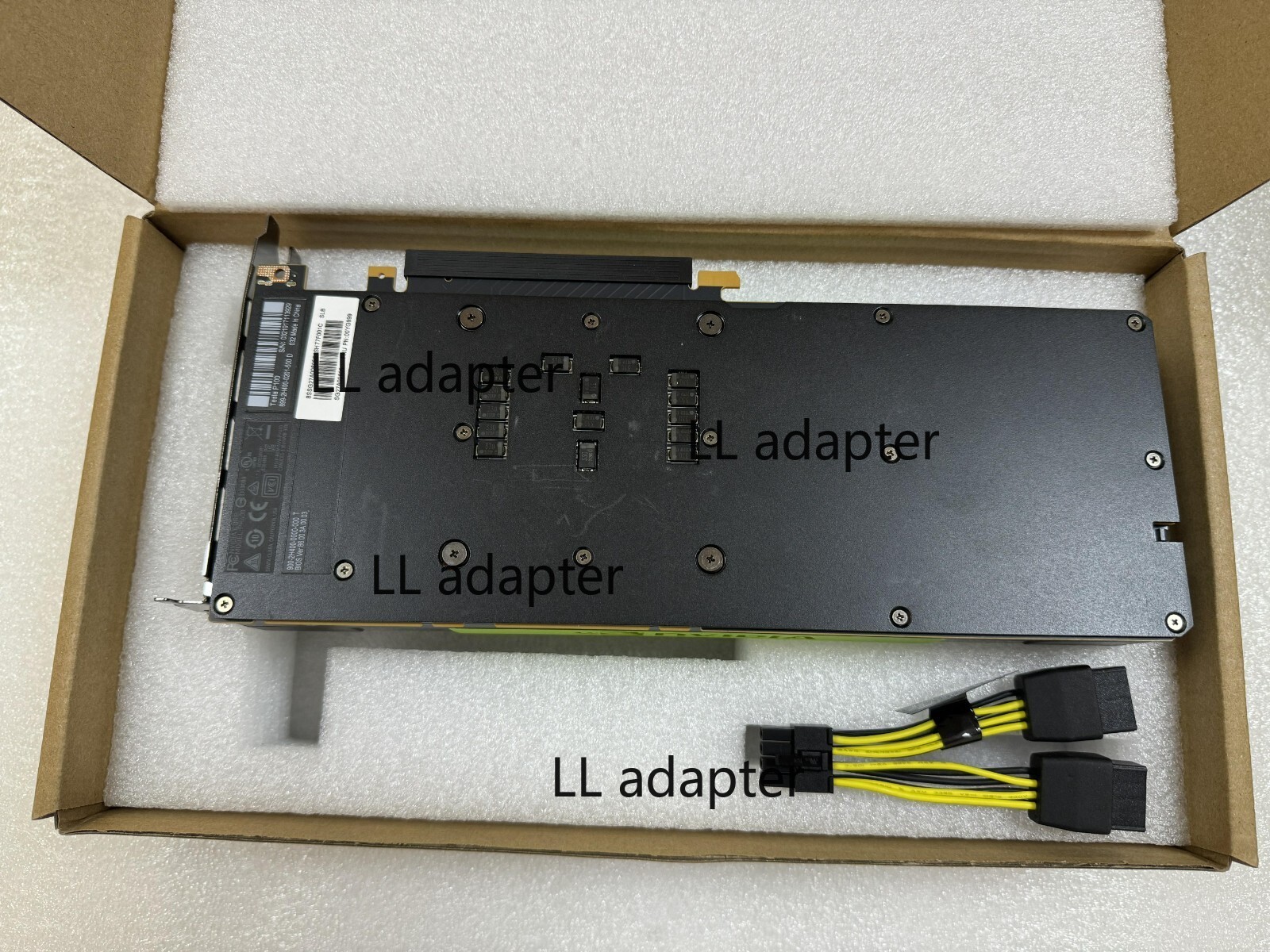 NVIDIA TESLA P100 16GB GPU HBM2 PCI-EXPRESS Graphics Card w/adapter cable