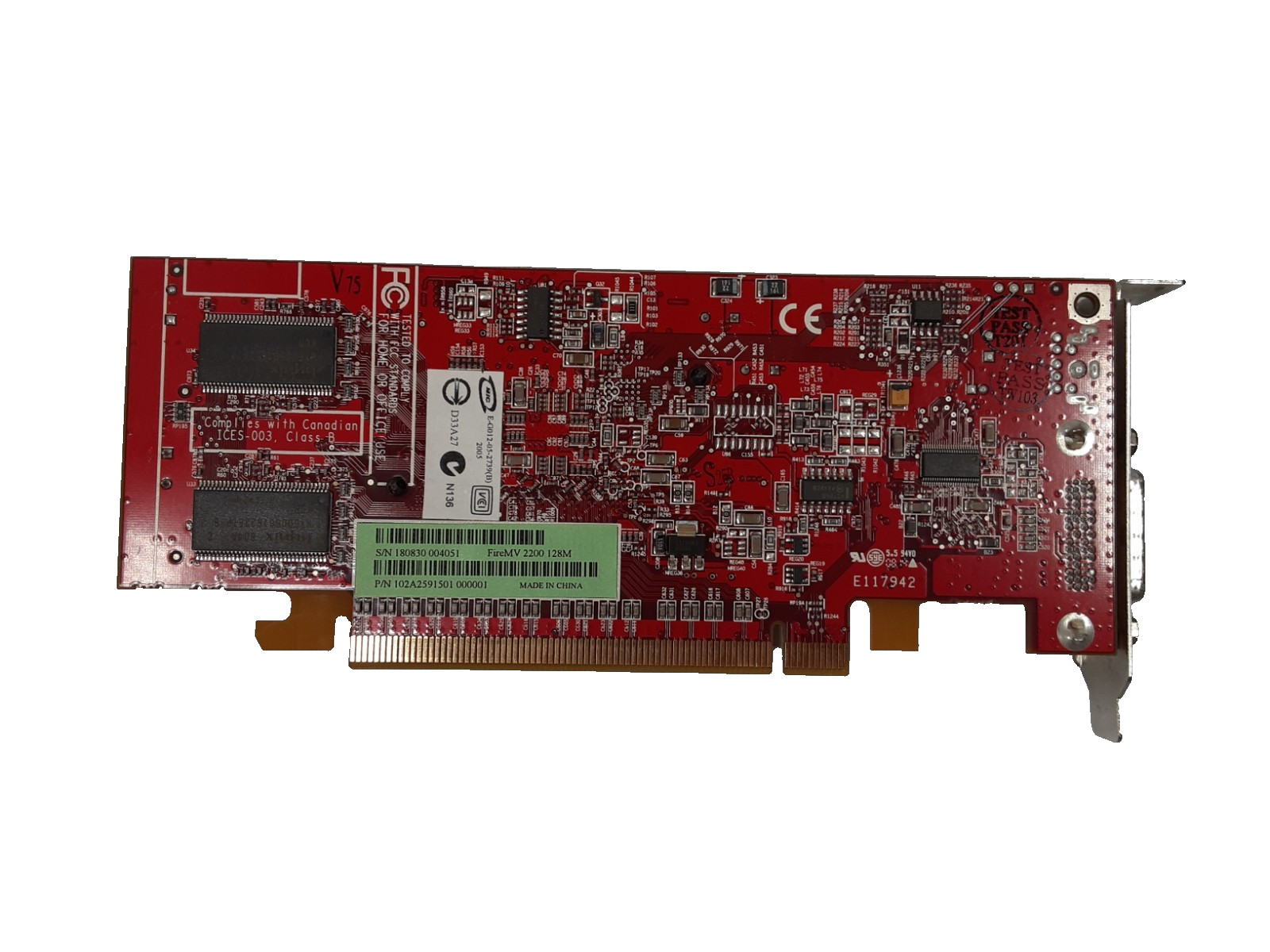 Sun Oracle ATI FireMV 2200 128MB 109-A25931-00 PCI Express DDR Graphics Card