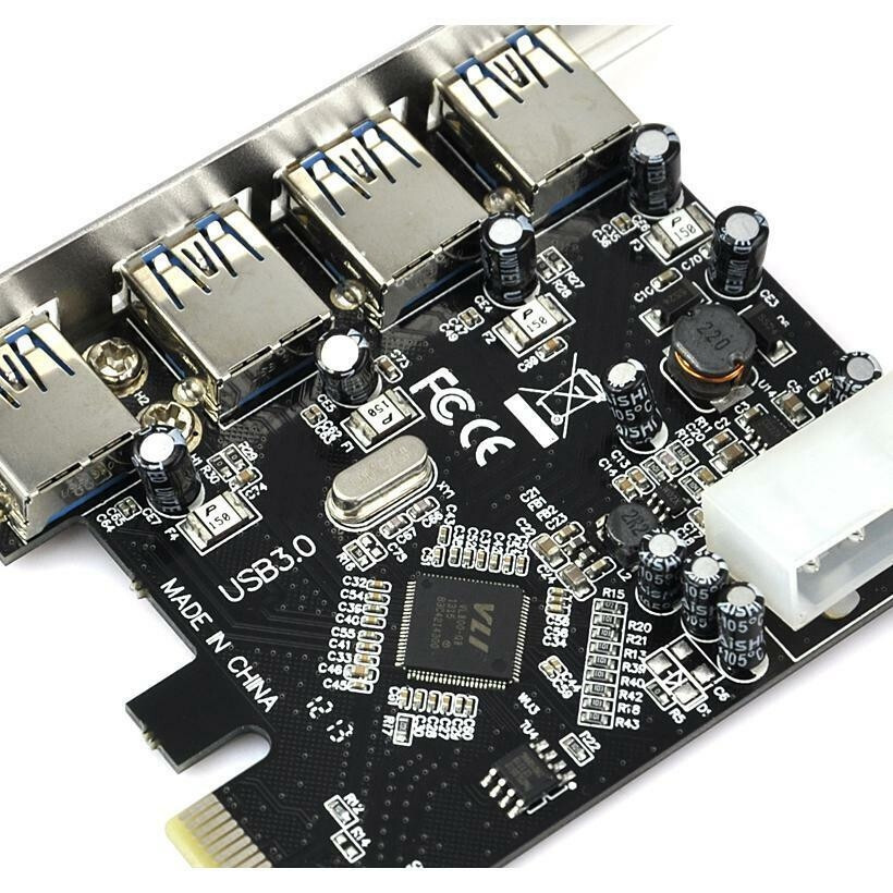 PCI-E Express to USB 3.0 controller Expansion Card Adapter 4-Port 5Gbps for PC