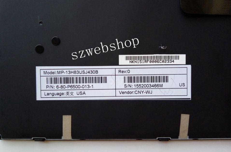 New for Clevo P650SG P651SG P650SE P651SE P655SE Keyboard US Backlit black