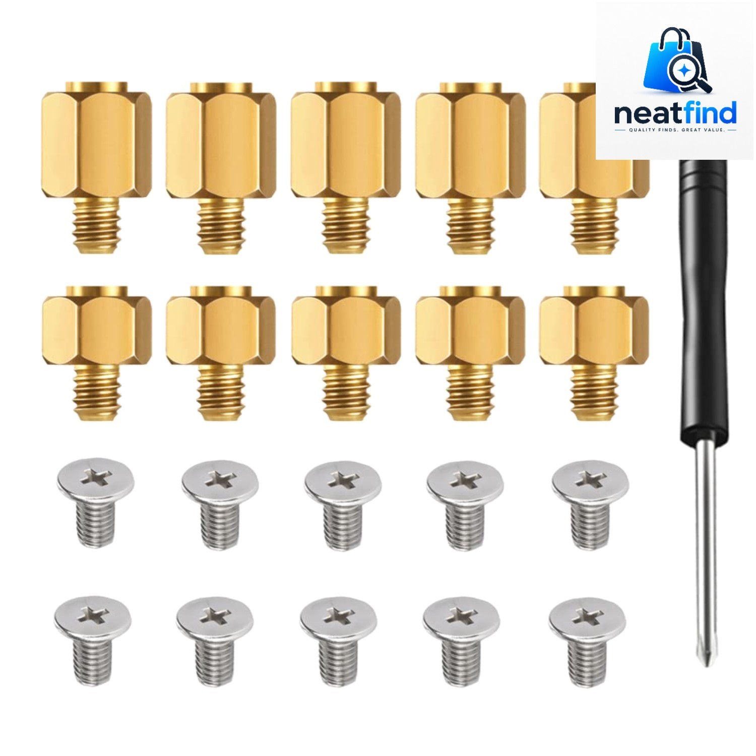 Brass M.2 SSD Screw Kit for ASUS Motherboards 20 Pcs