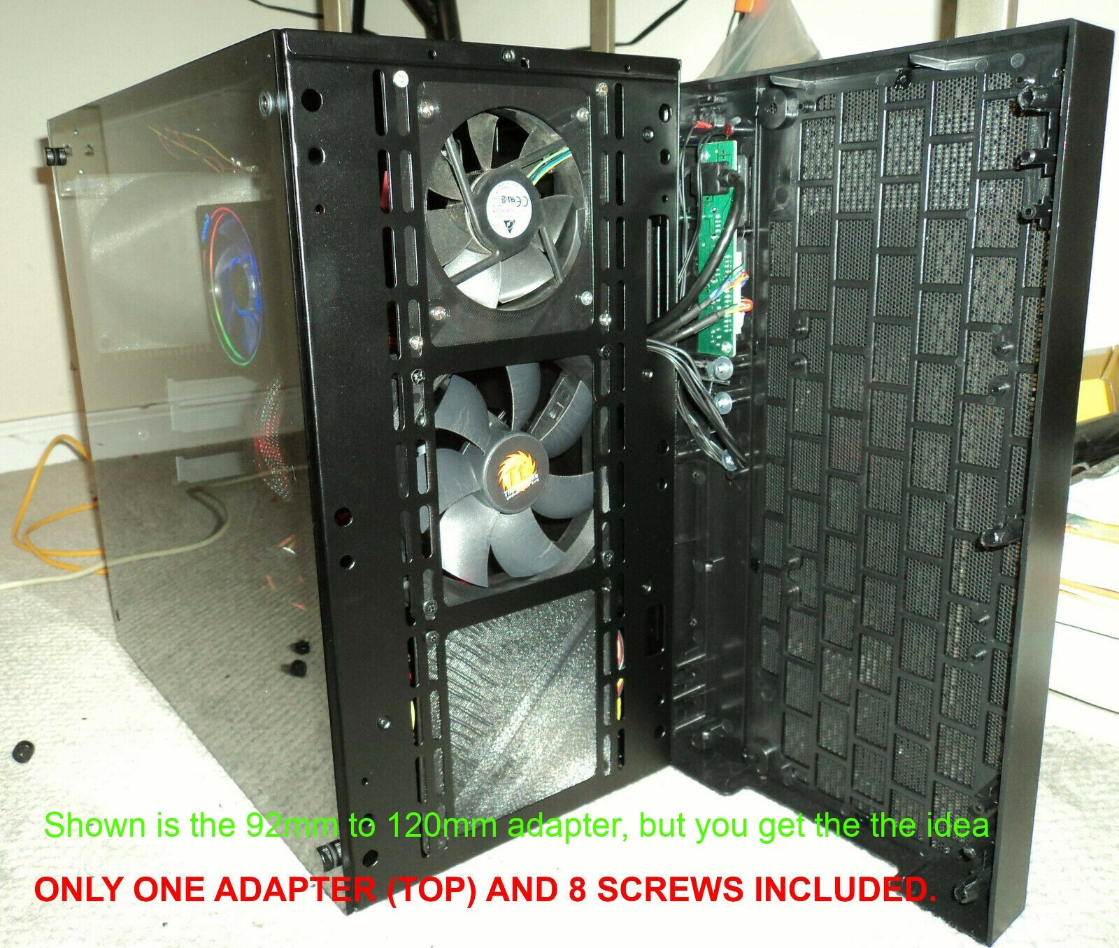 70mm to 80mm Fan Adapter Converter change mounting PC Modding Flat Custom Mod