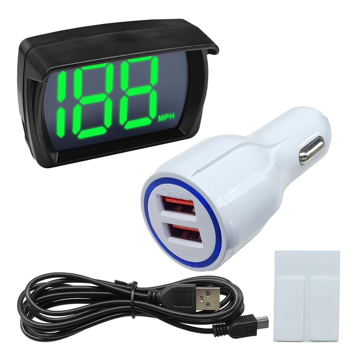 DUSCOKE Car HUD GPS Digital Speedometer, MPH Speed Meter with LED Large Fo
