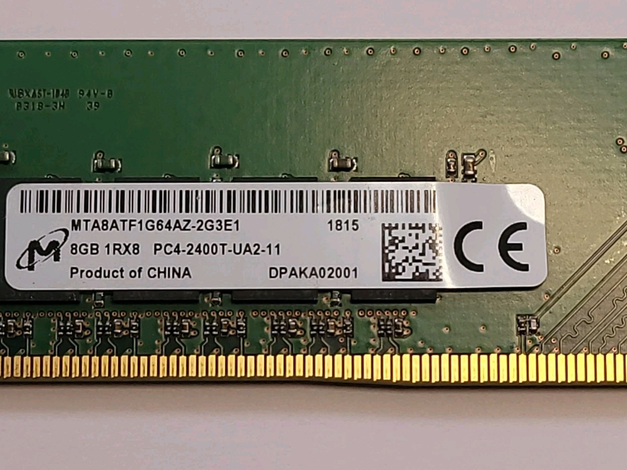 MICRON 8GB 1RX8-PC4-2400T-UA2-11-MTA8ATF1G64AZ-2G3H1-DESKTOP MEMORY
