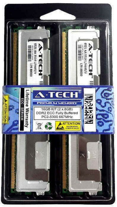 16GB Kit 2x 8GB PC2-5300 Server ECC FB-DIMM 240-Pin DDR2 667MHz Memory RAM 5300F