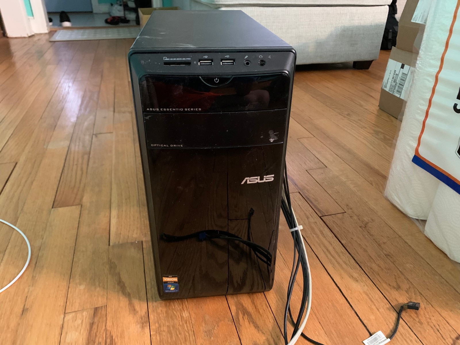 CASE ONLY ASUS Essentio Series Mid Tower ATX Desktop PC Case USB Media Card