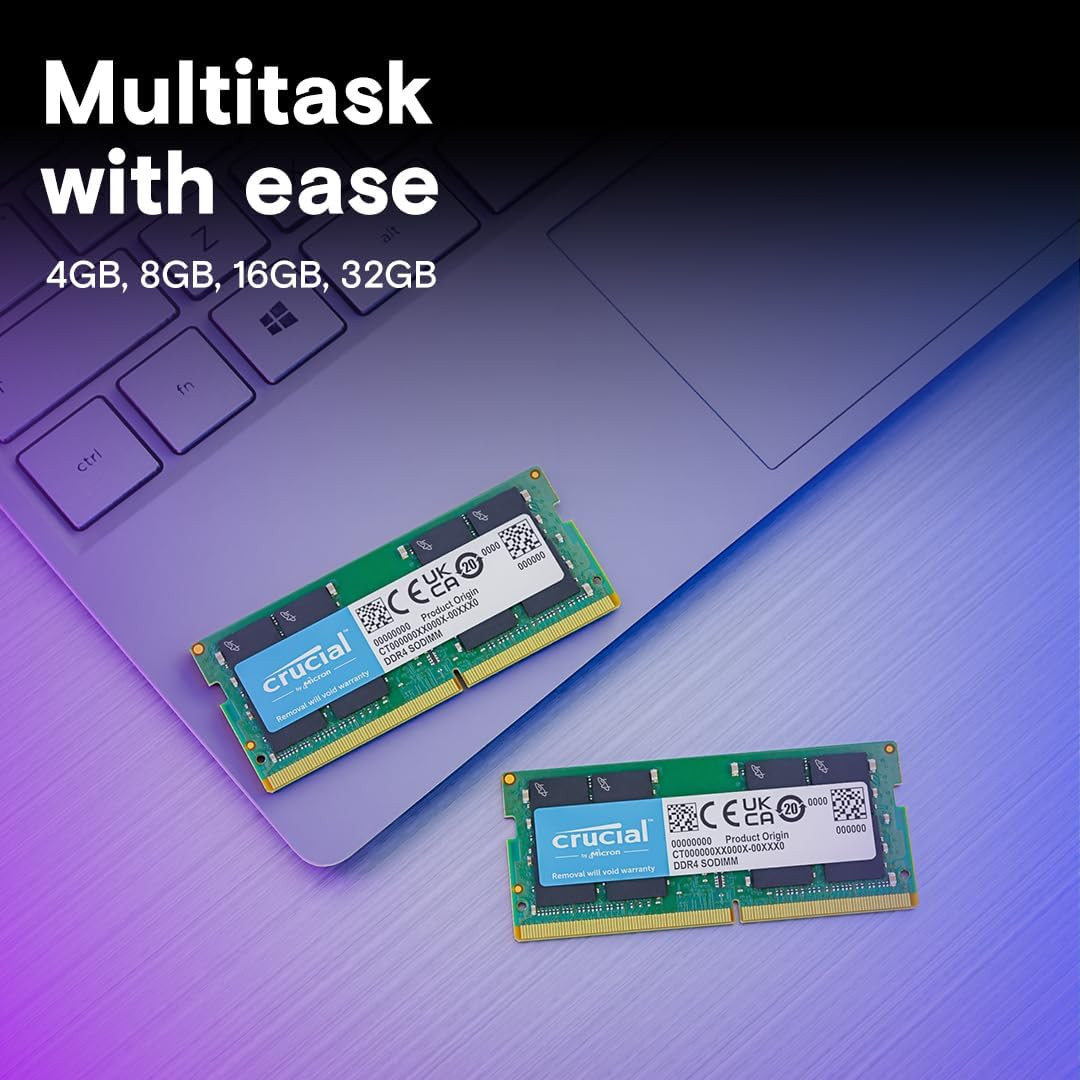 32GB DDR4 RAM 3200Mhz (PC4-25600), Downclockable to 2933/2666Mhz Laptop Memory,