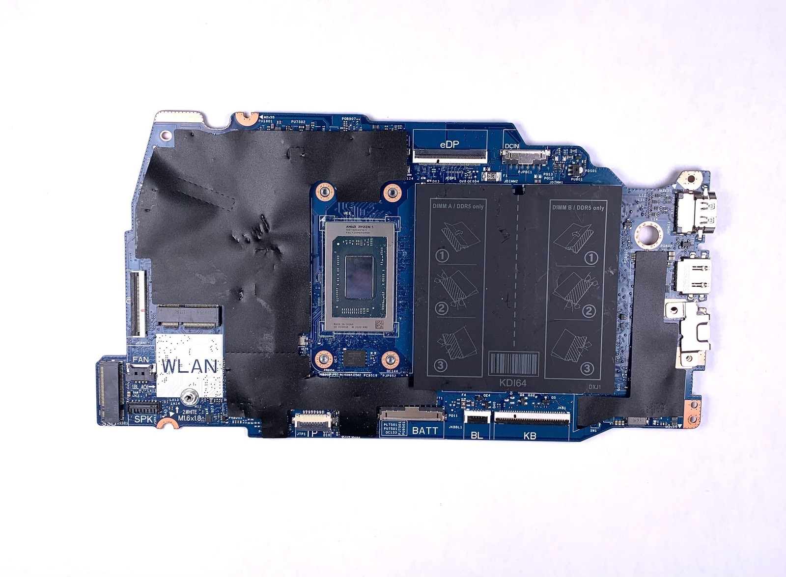 16 Dc16255 Laptop Motherboard With Amd Ryzen 5 220 Cpu Integrated Graphics And