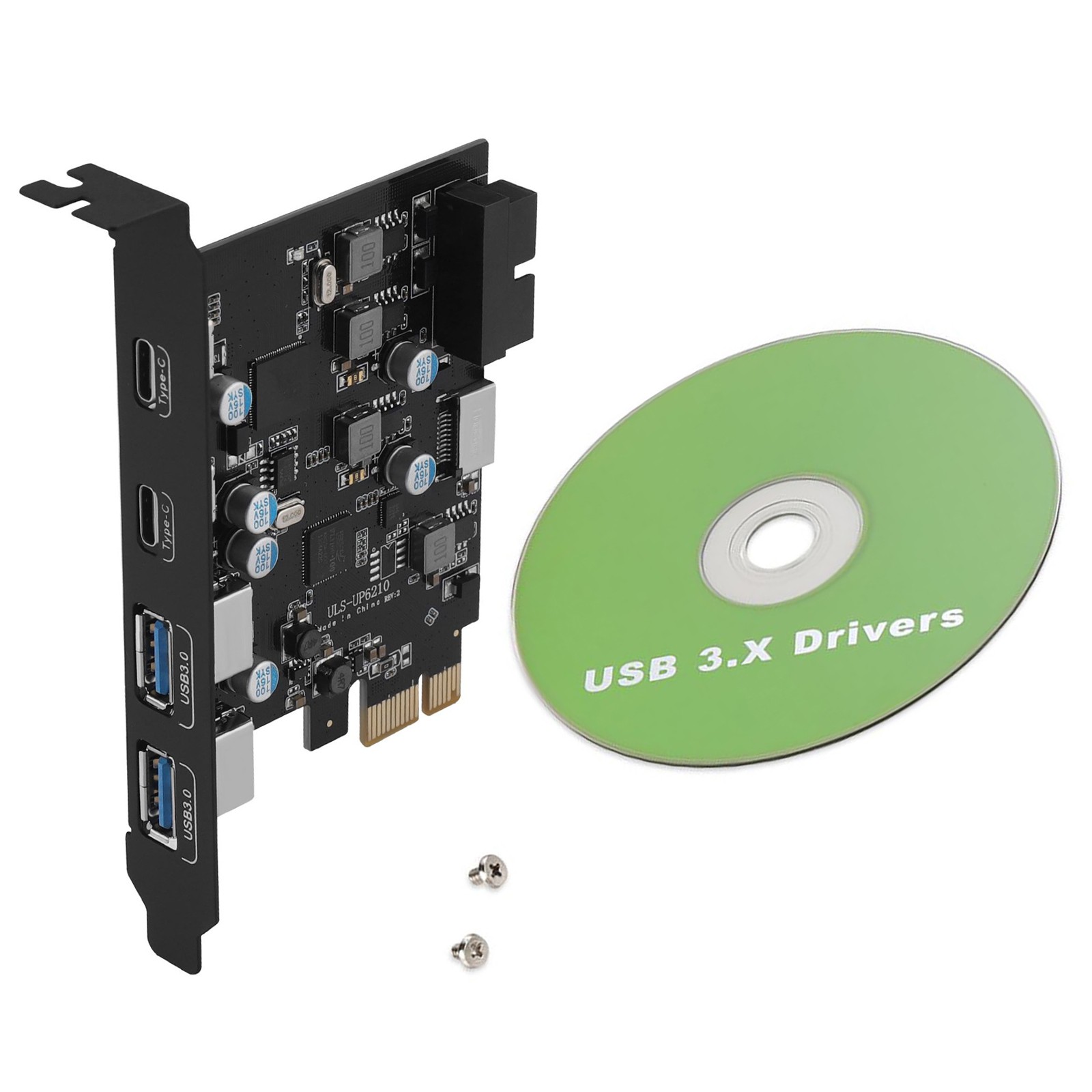 4-Port USB 3.0 PCIe 3.0/2.0 Expansion Card 2xUSB-C 2xUSB-A For Win/Mac/Linux