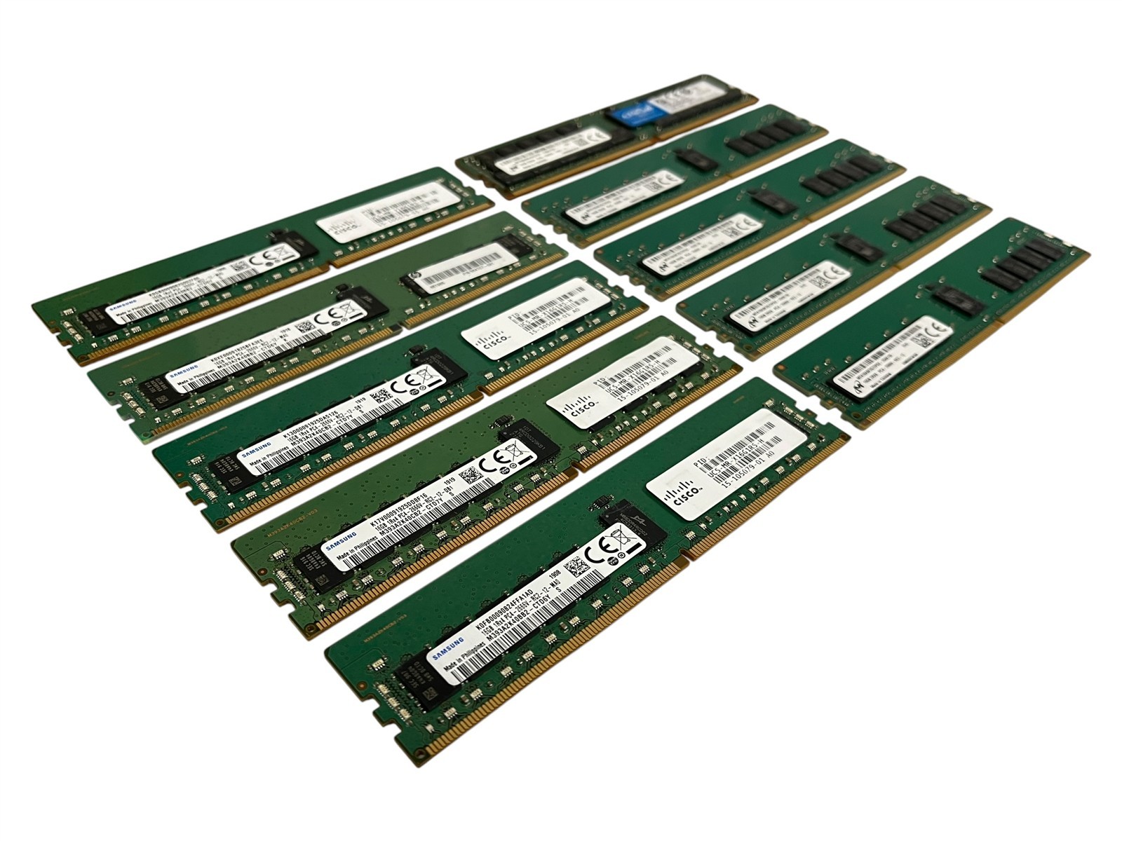 LOT 10: Mixed Brand 16GB 2666V DDR4-2666 PC4-21300 ECC RDIMM Server Memory RAM