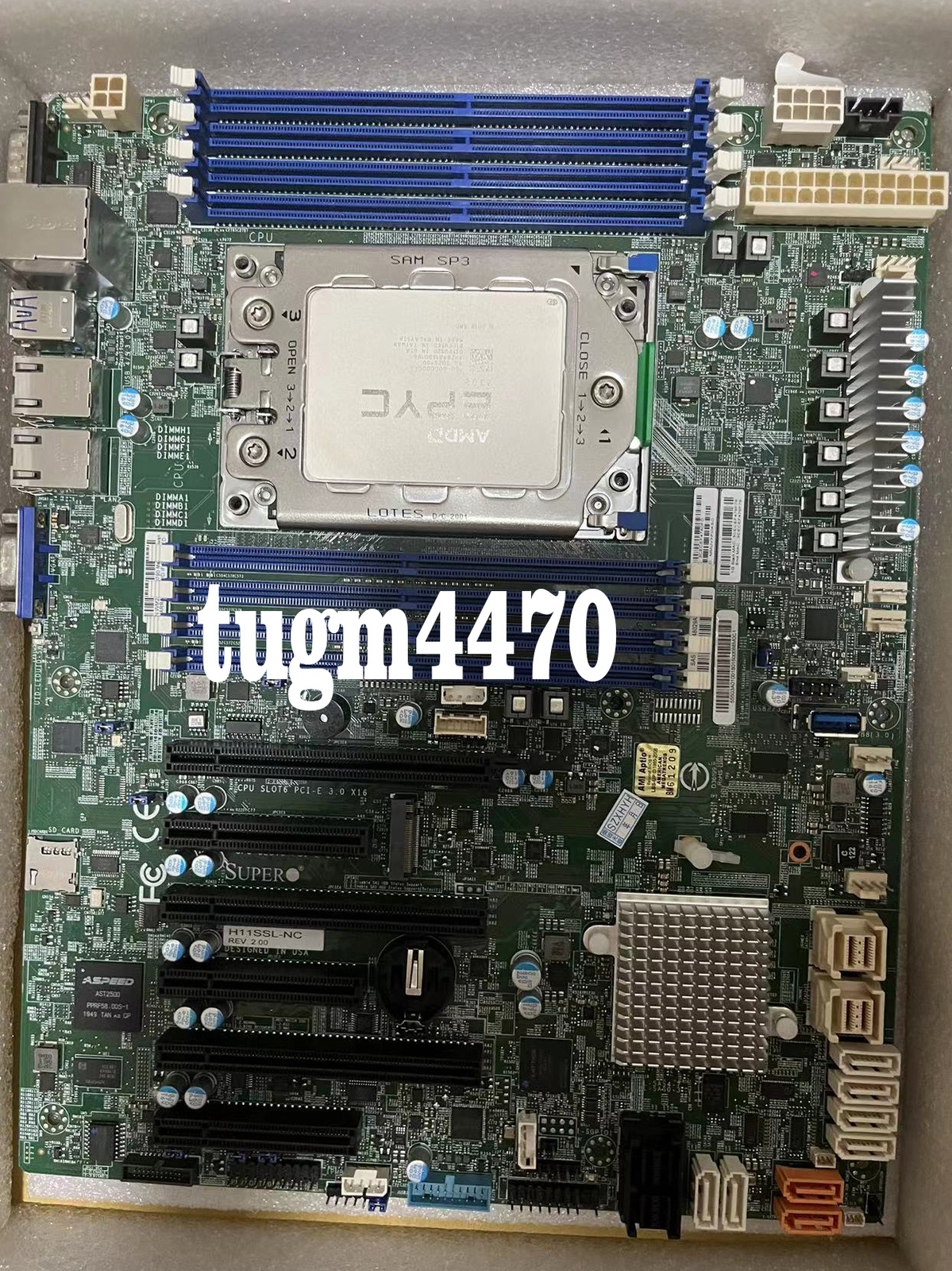 AMD EPYC 7402p+Supermicro H11SSL-nc 2.8GHz 24 core motherboard+ CPU