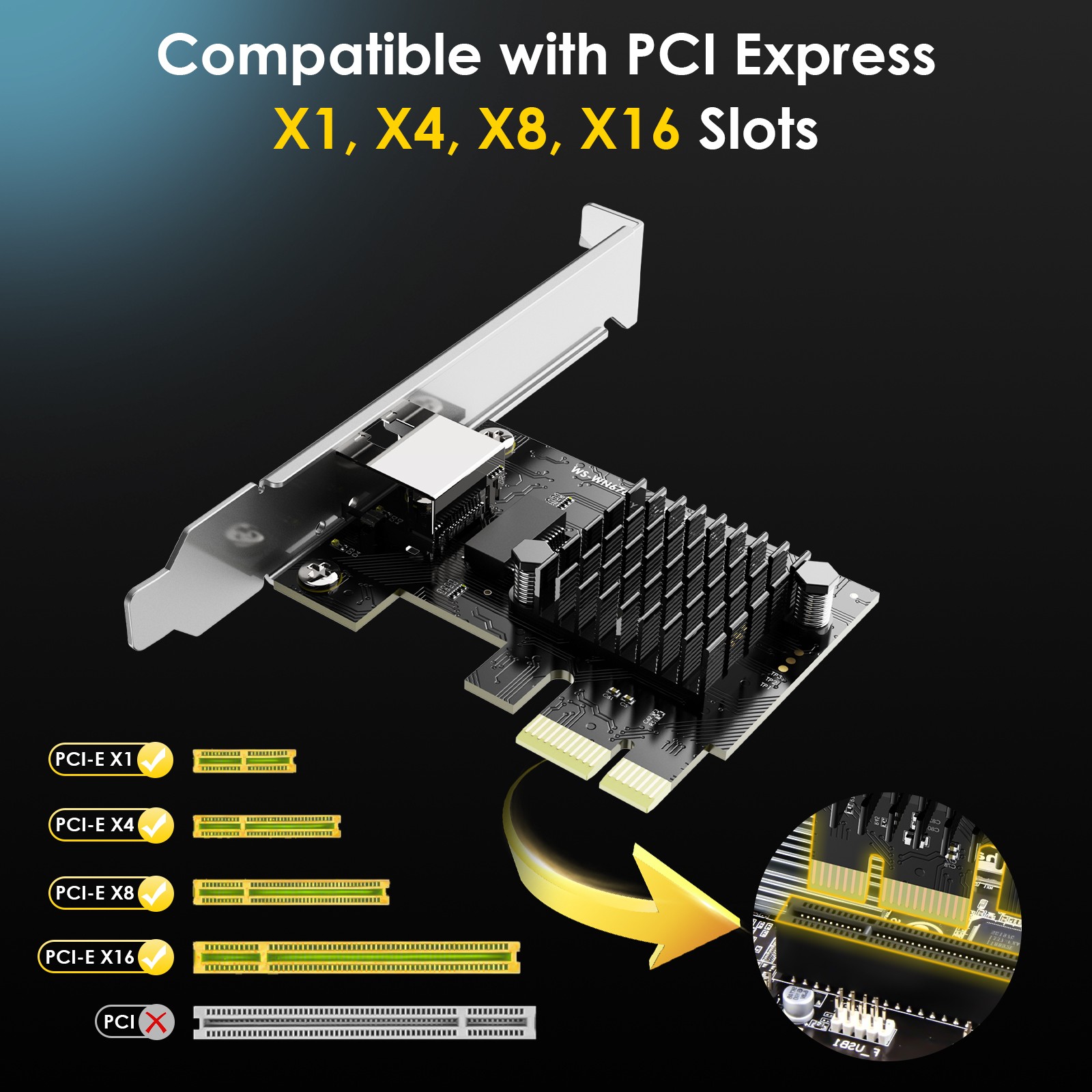 5G/2.5G/1Gbps PCI Express Network Card Gigabit Ethernet PCIE Ethernet Card