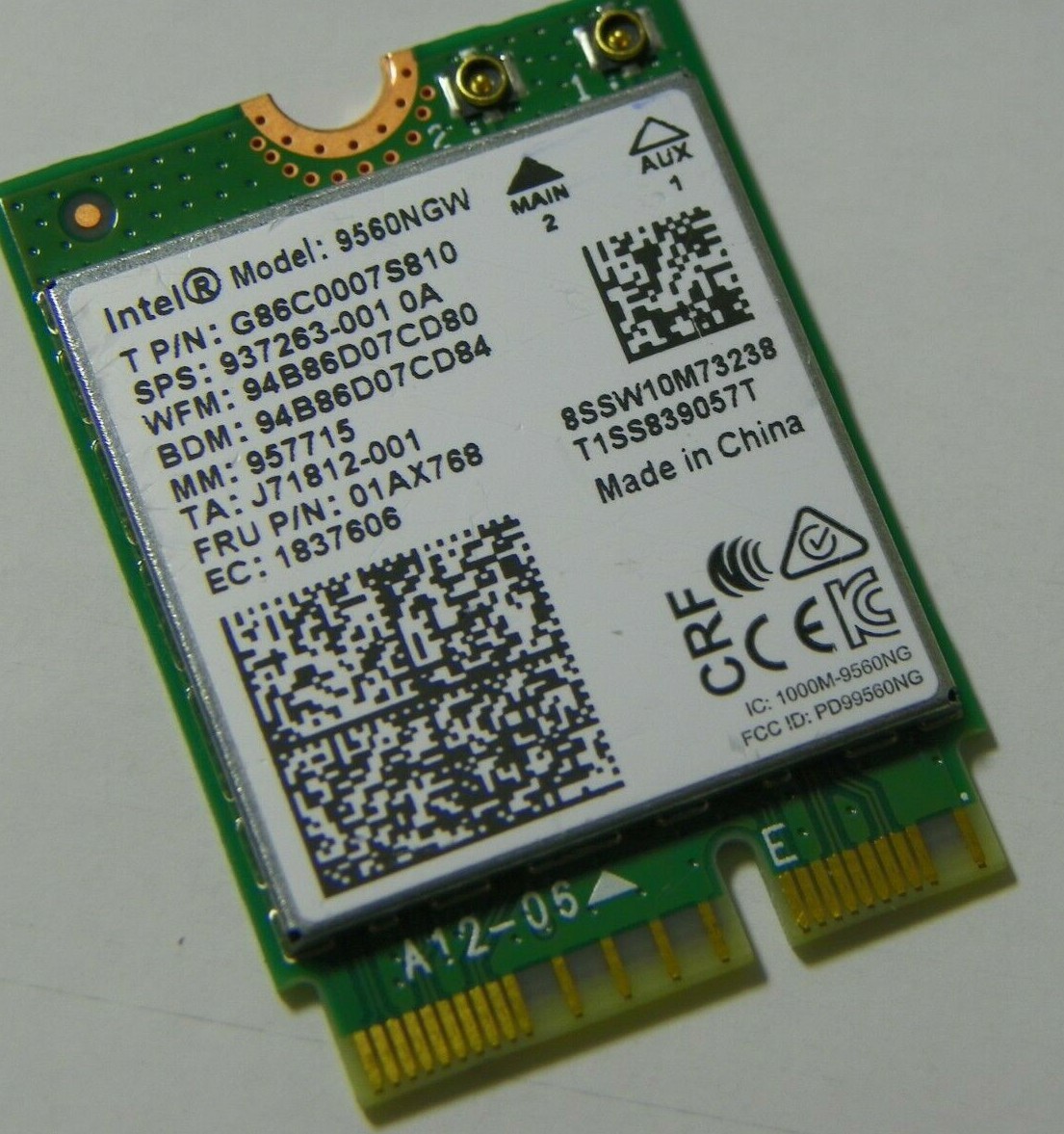 New Intel Dual Band Wireless-AC 9560 (9560NGW) abgn+ac BT NGF 01AX768 937263-001