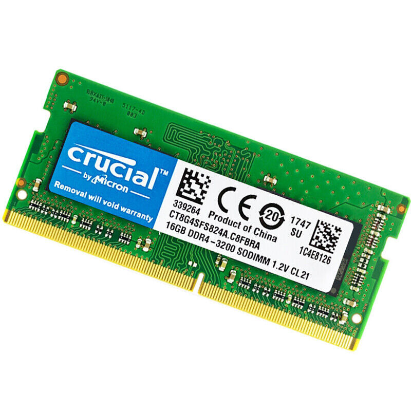 Crucial DDR4 32GB KIT 2 x 16GB 3200 MHz PC4-25600 SODIMM 260-Pin Laptop Memory