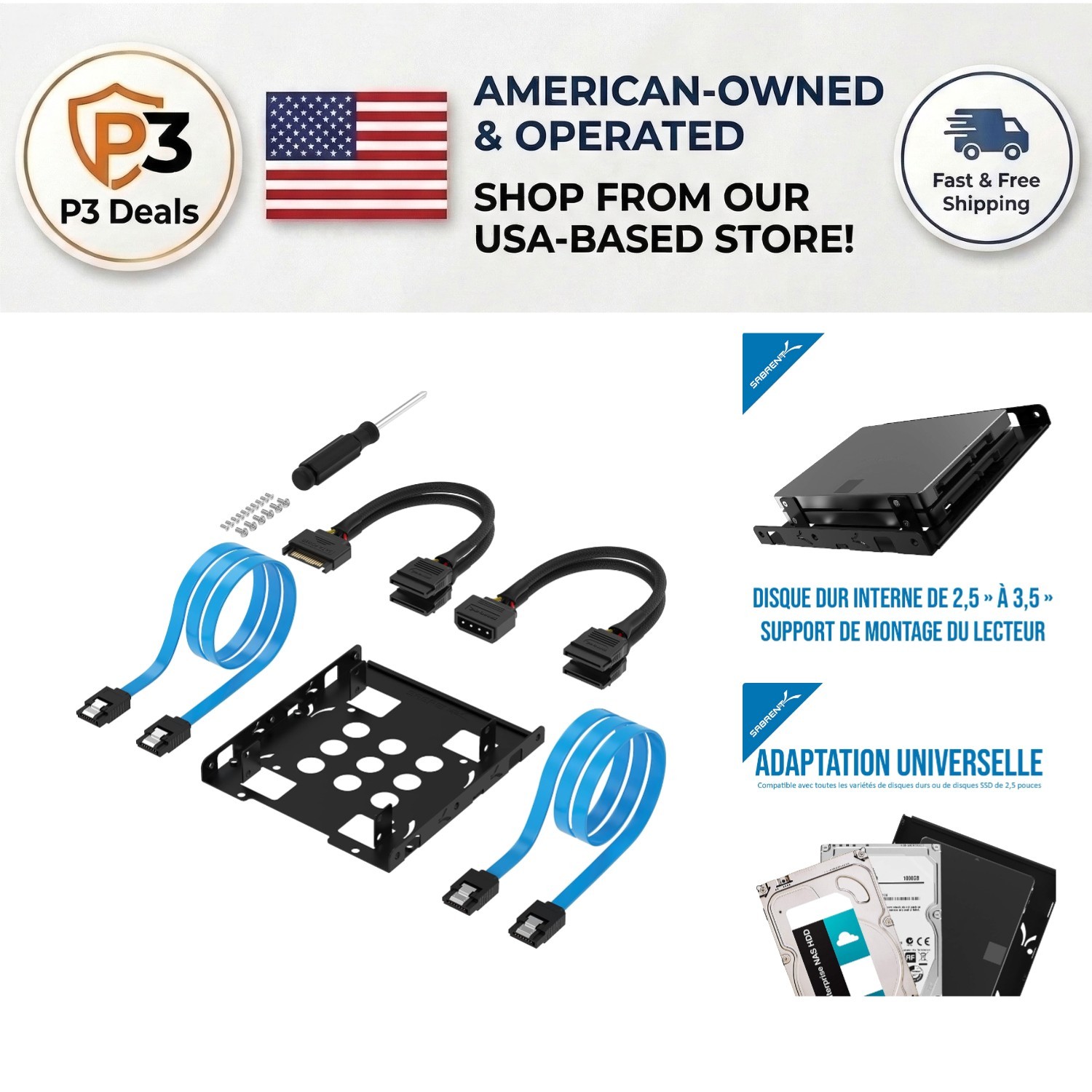 Universal 3.5 to x2 2.5 Inch Drive Adapter Kit – Quick Installation & Durability