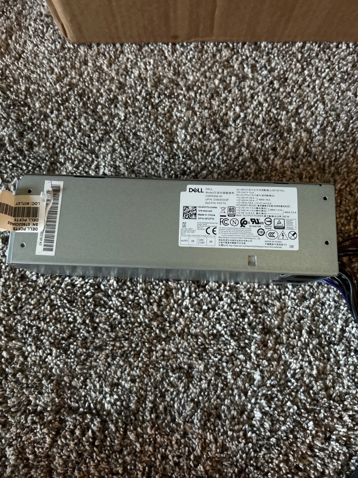 Dell XPS 8940 / G5 5090 Desktop Gaming PC 360 Watt Power Supply PCFT5 0PCFT5