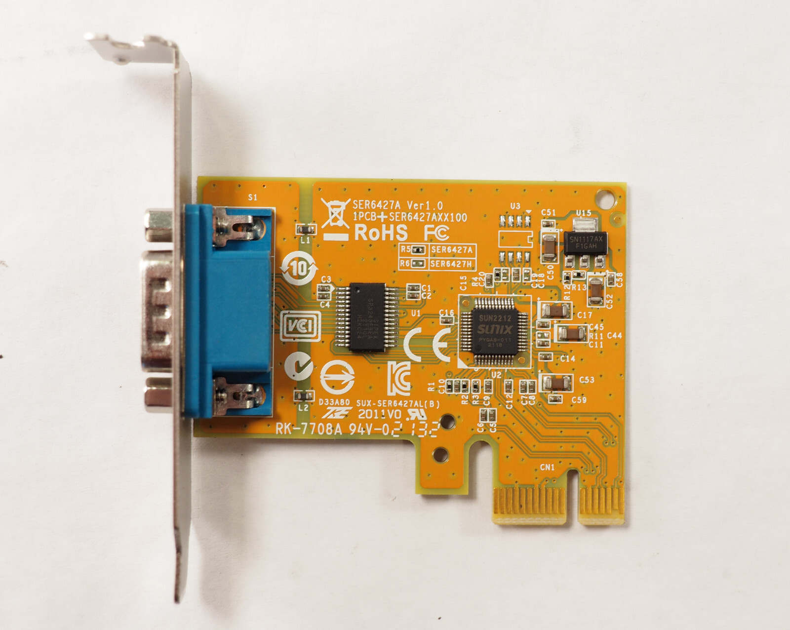 Dell Sunix DB9 NT0HM Serial Port RS-23 PCI-E Interface Card Low Profile