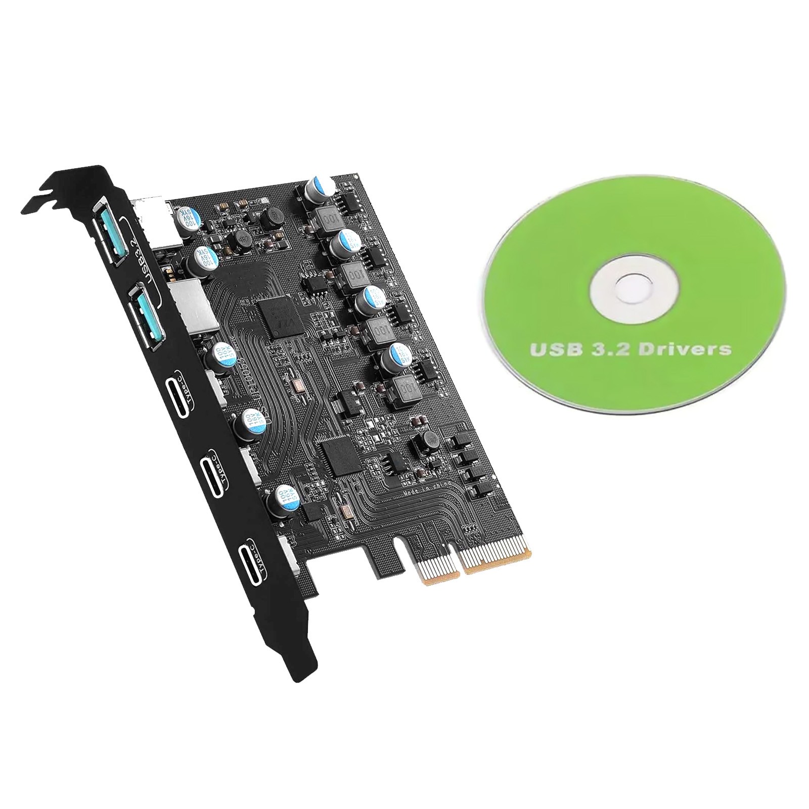 Desktop Expansion Card With 5 external USB 3.2 Gen 2 Ports 2*USB-A 3*USB-C