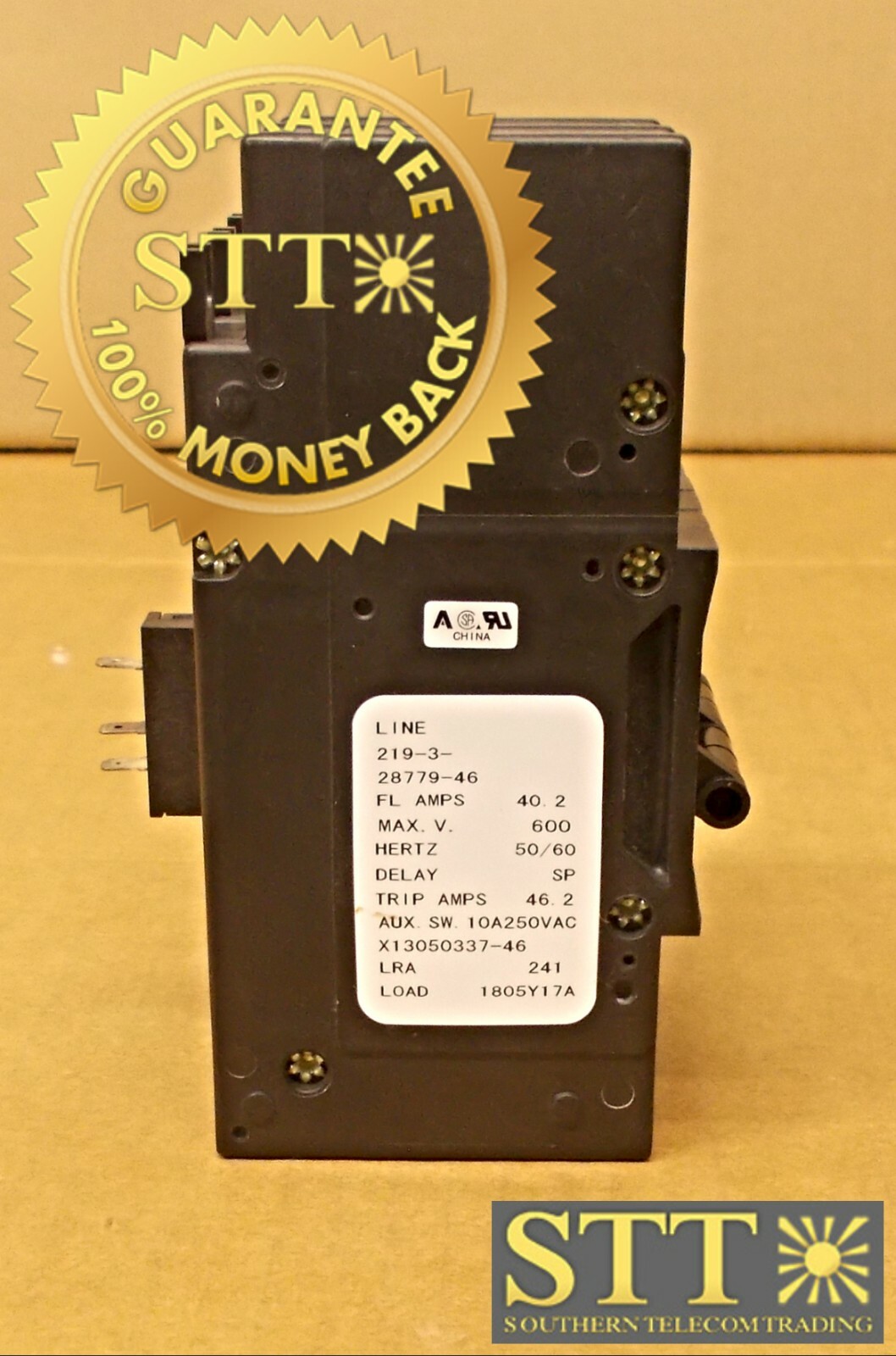 219-3-28779-46 AIRPAX 40.2A 600V 3 POLE CIRCUIT BREAKER ( ALT X13050337-46 ) NEW