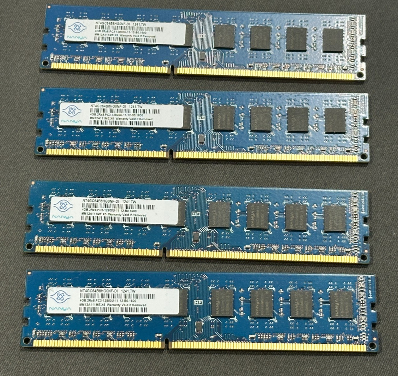 Samsung 16GB (4 X 4 GB) PC3-12800U DDR3-1600MHz DDR3-12800 DESKTOP MEMORY RAM