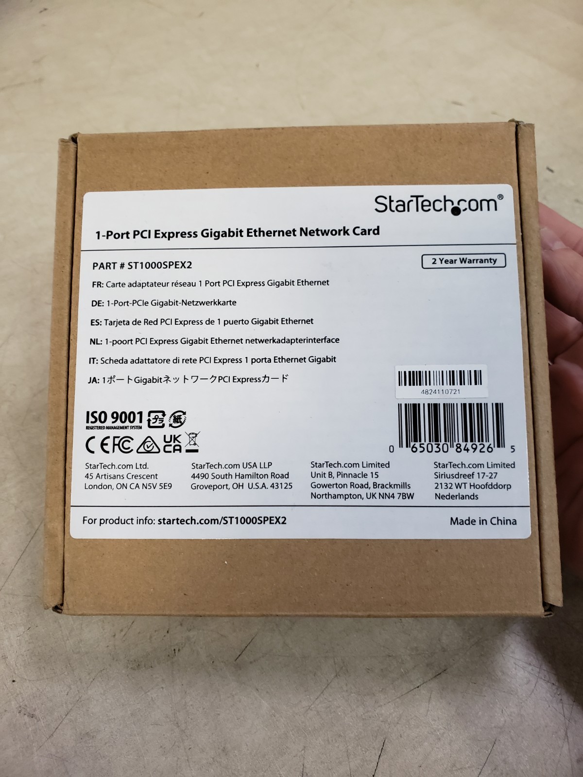StarTech.com 1 Port PCI Express PCIe Gigabit Network Server Adapter NIC Card