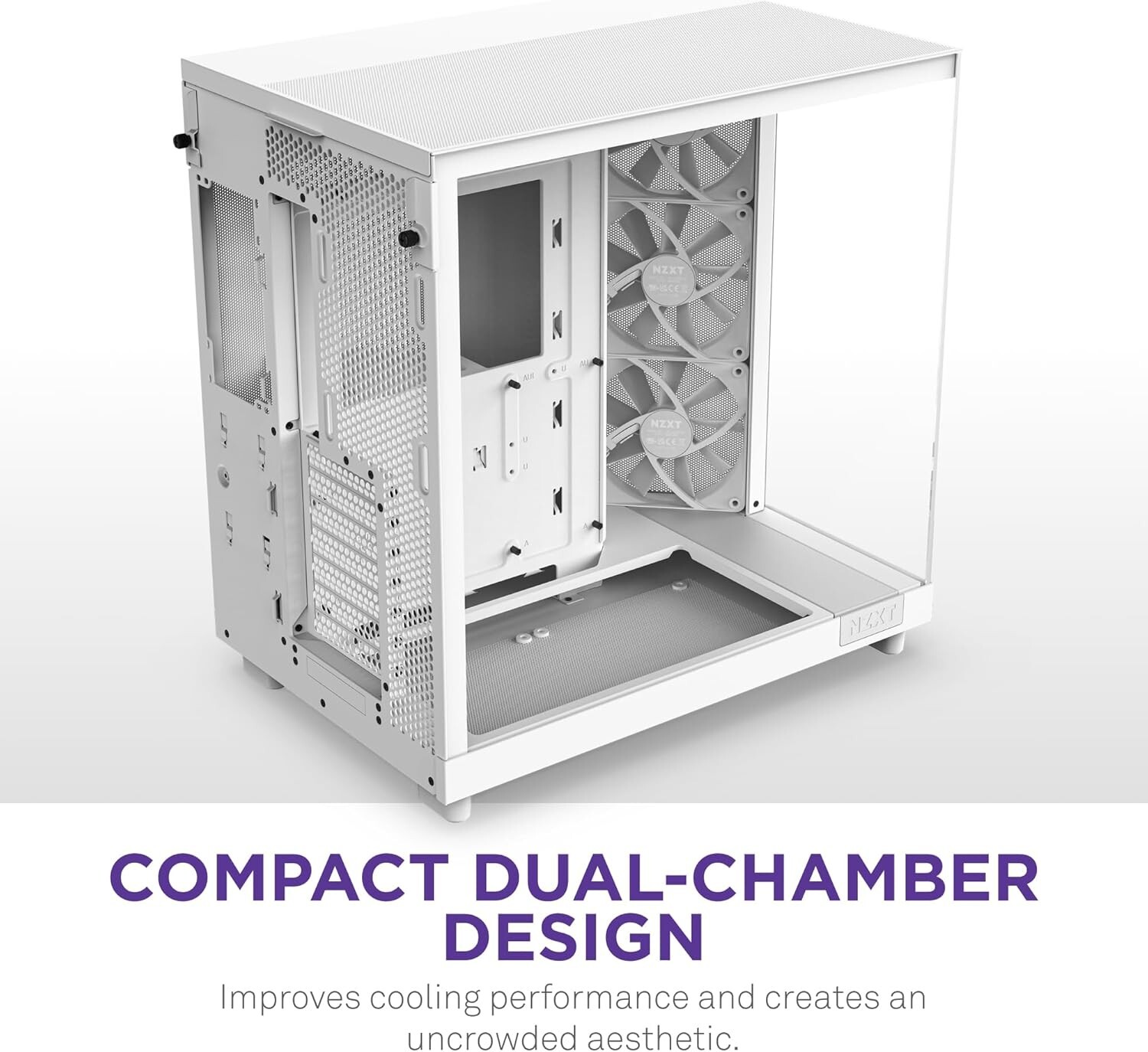Compact Gaming Case H6 Flow: Dual-Chamber Design with Optimized Airflow & Fans