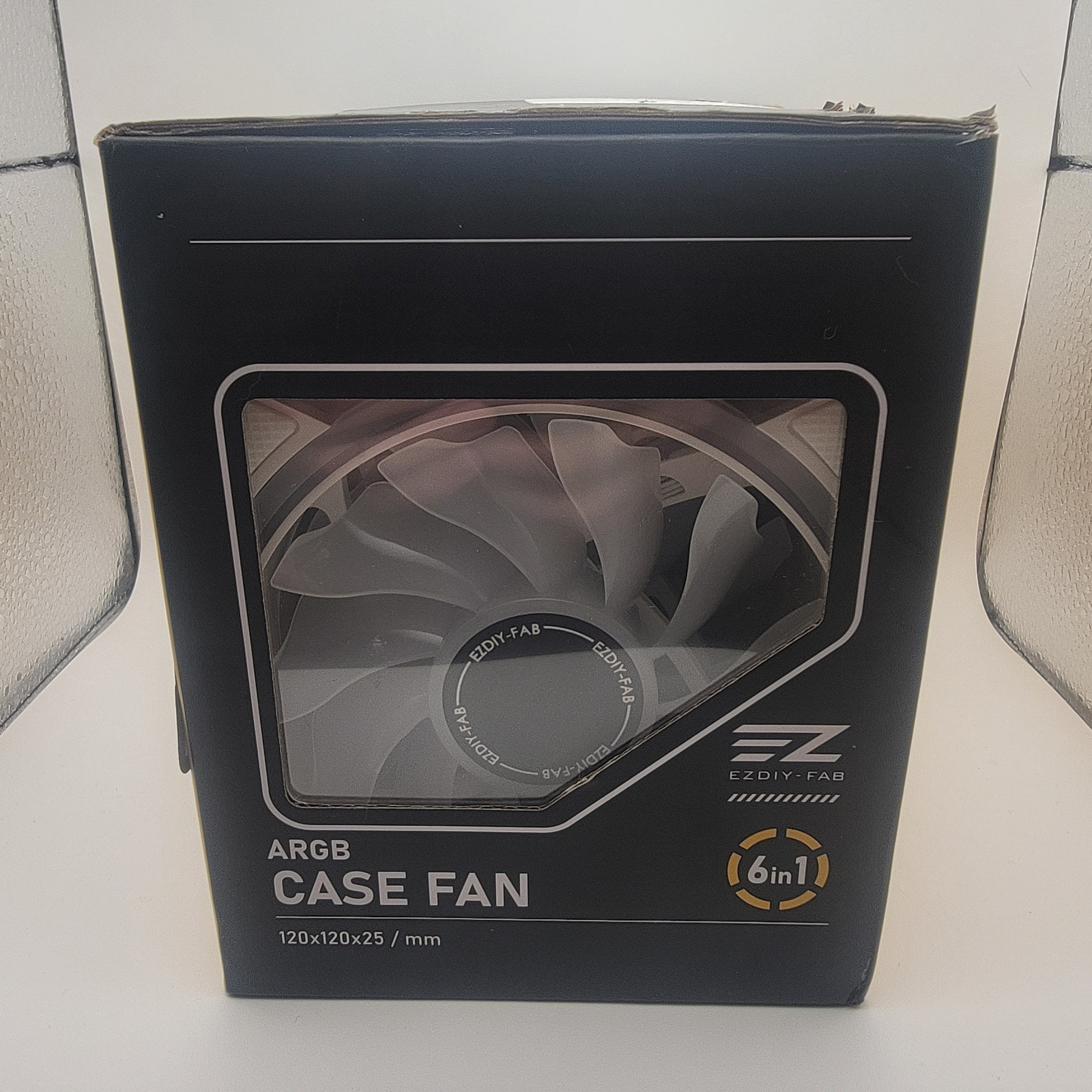 6-Pack with ARGB Controller EZDIY – FAB ARGB 120mm Case Fan – White