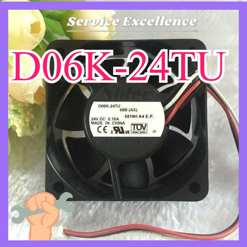 Nidec D06K-24TU DC 24V 0.1A for Printer / Inverter Cooling Fan 60x60x25mm 3-Pin