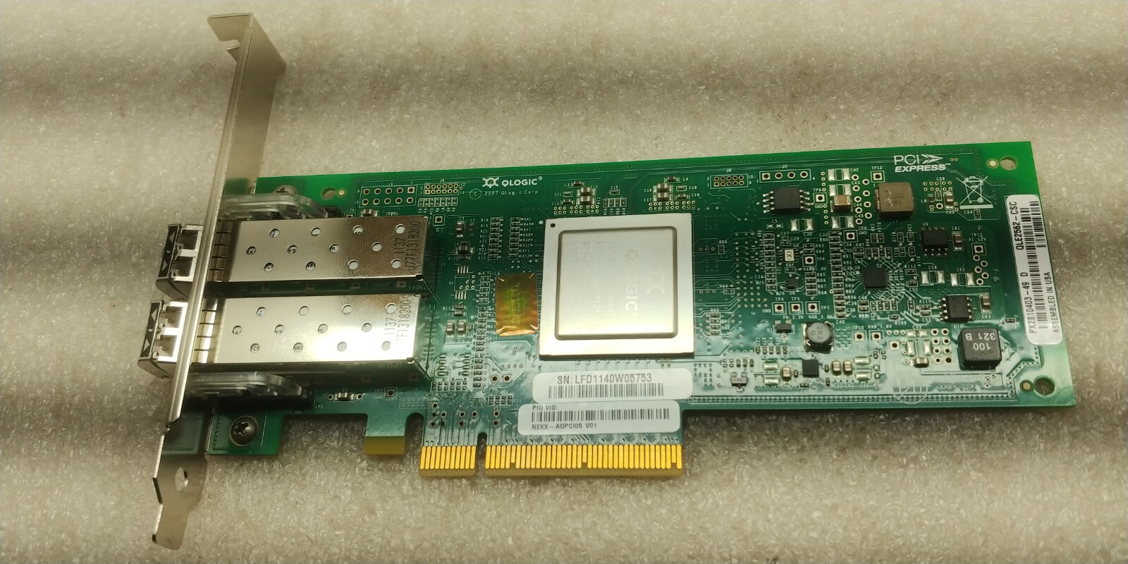 Dell Dual Port 8Gbps FC PCI-E Network Host Bus Adapter QLE2562-DEL 06T94G FR SHP