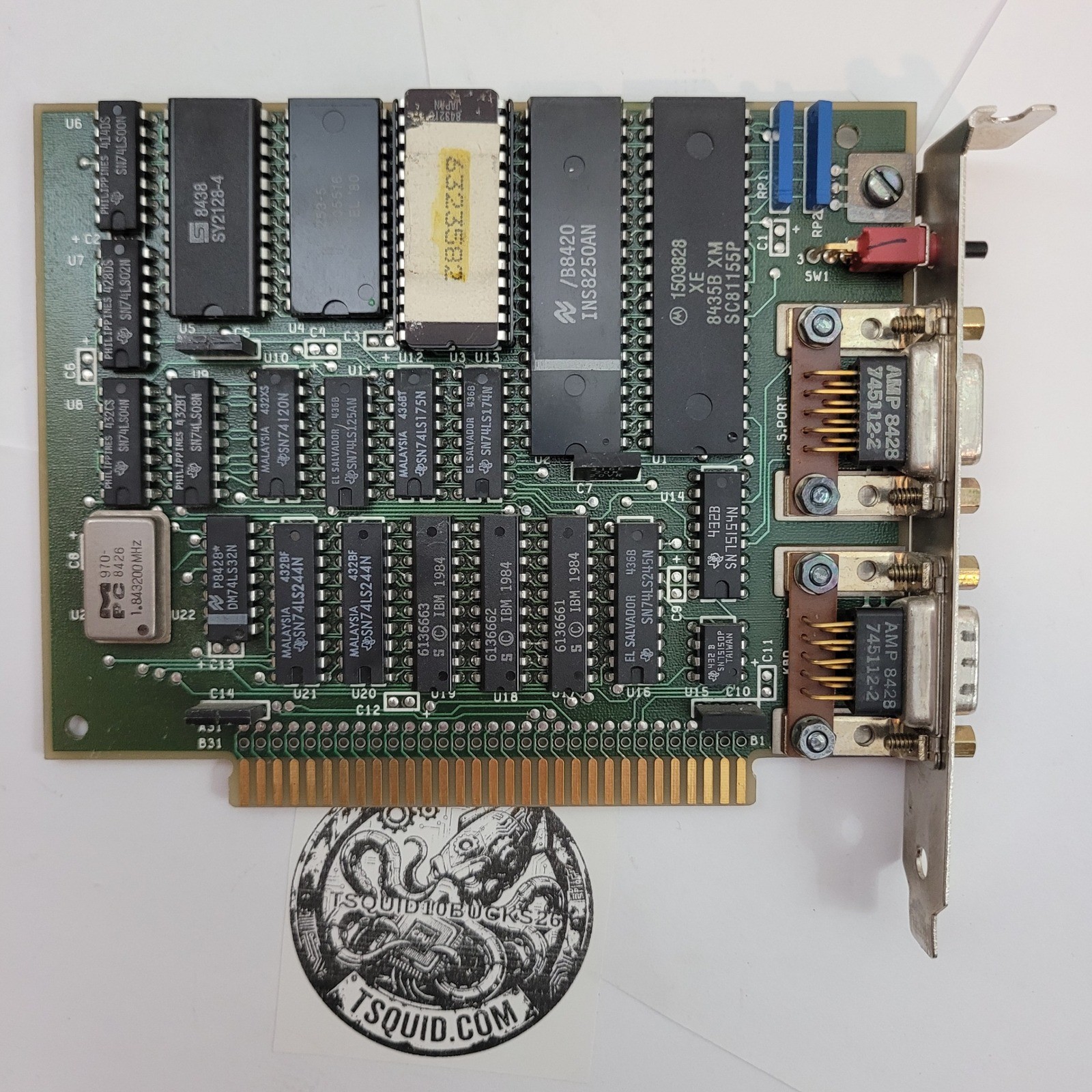 IBM Serial/Parallel ISA Expansion Card 6323657 Vintage 8-bit I/O Board 1984
