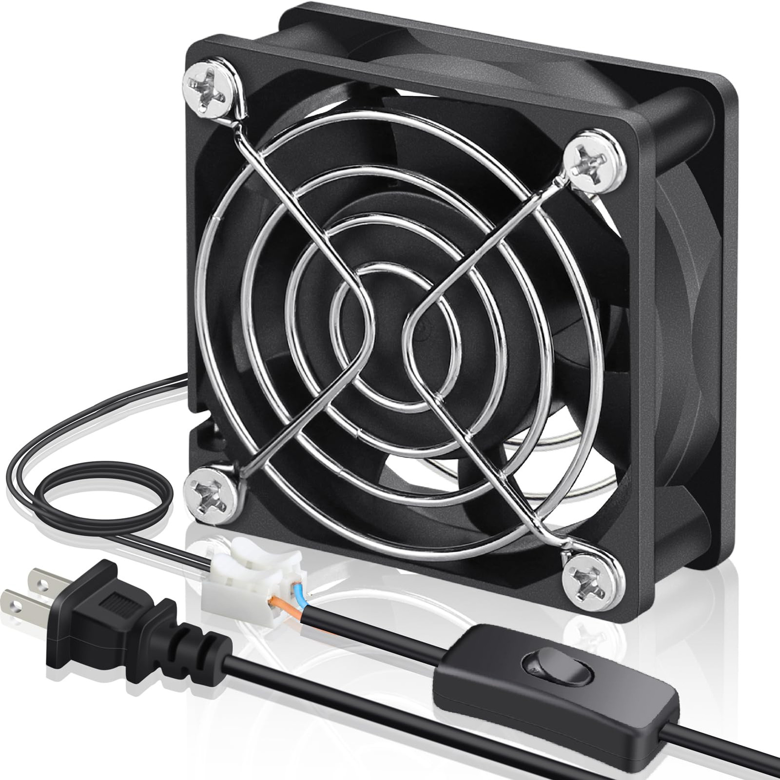EC Cooling Fan 60mm x 60mm x 25mm AC 110V 115V 120V 220V 240V Dual Ball Bearings
