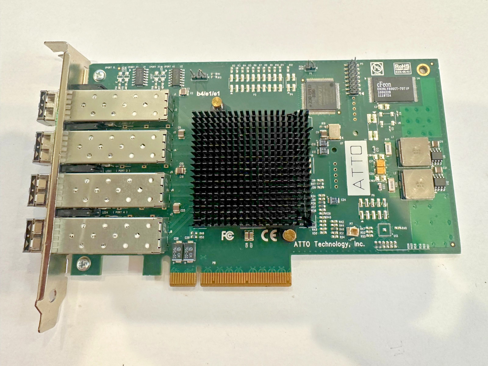 ATTO Technology FC84EN 4 Port 8GB Fibre Channel PCIe Card B4/E1/E1