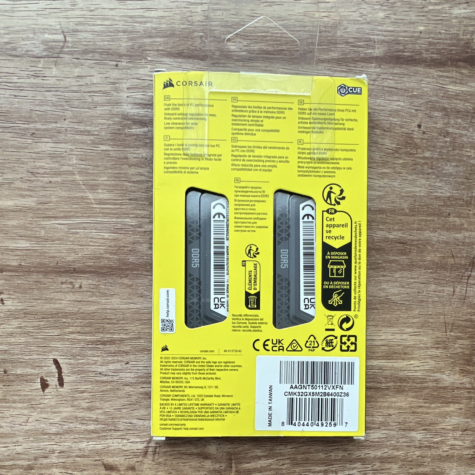 Corsair Vengeance 32GB (2x16GB) DDR5-6400 DIMM RAM AMD EXPO Intel XMP