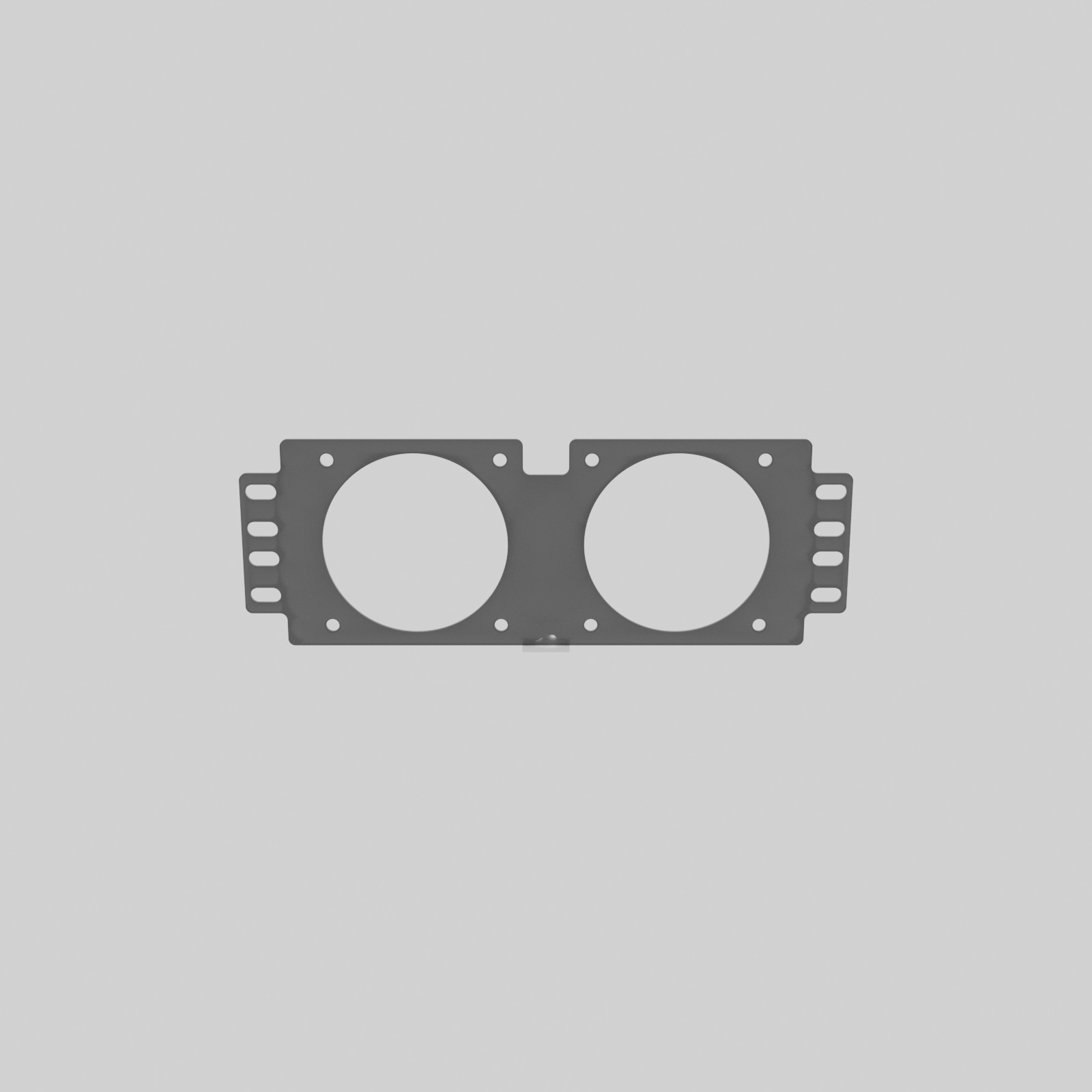 10″ Rack Fan Holder for 2 x 80mm Fans – Black PETG 3D‑Printed
