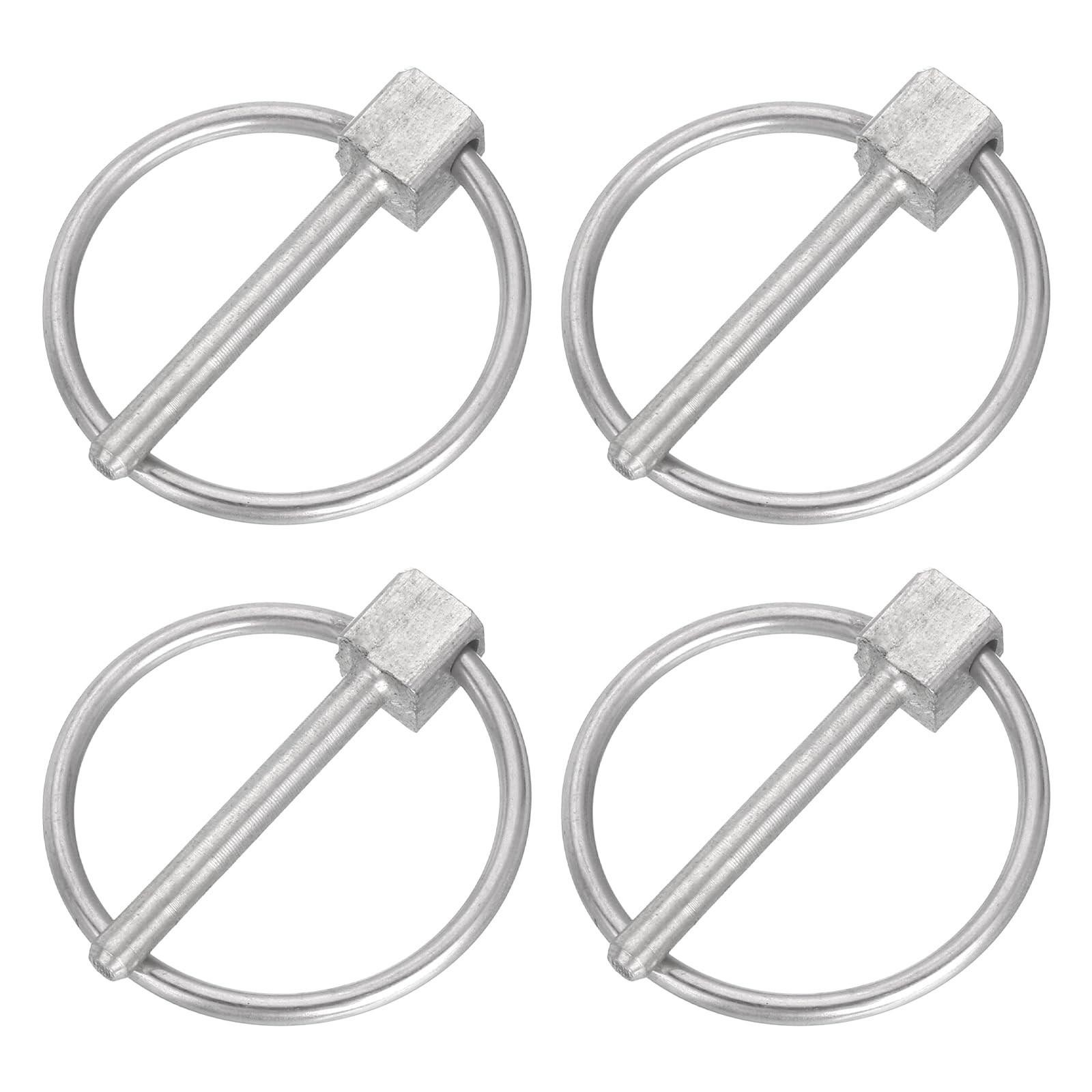 Uxcell 4pcs 1/8" X 1" Linch Pin with Ring, Stainless Steel Round 1/8 X