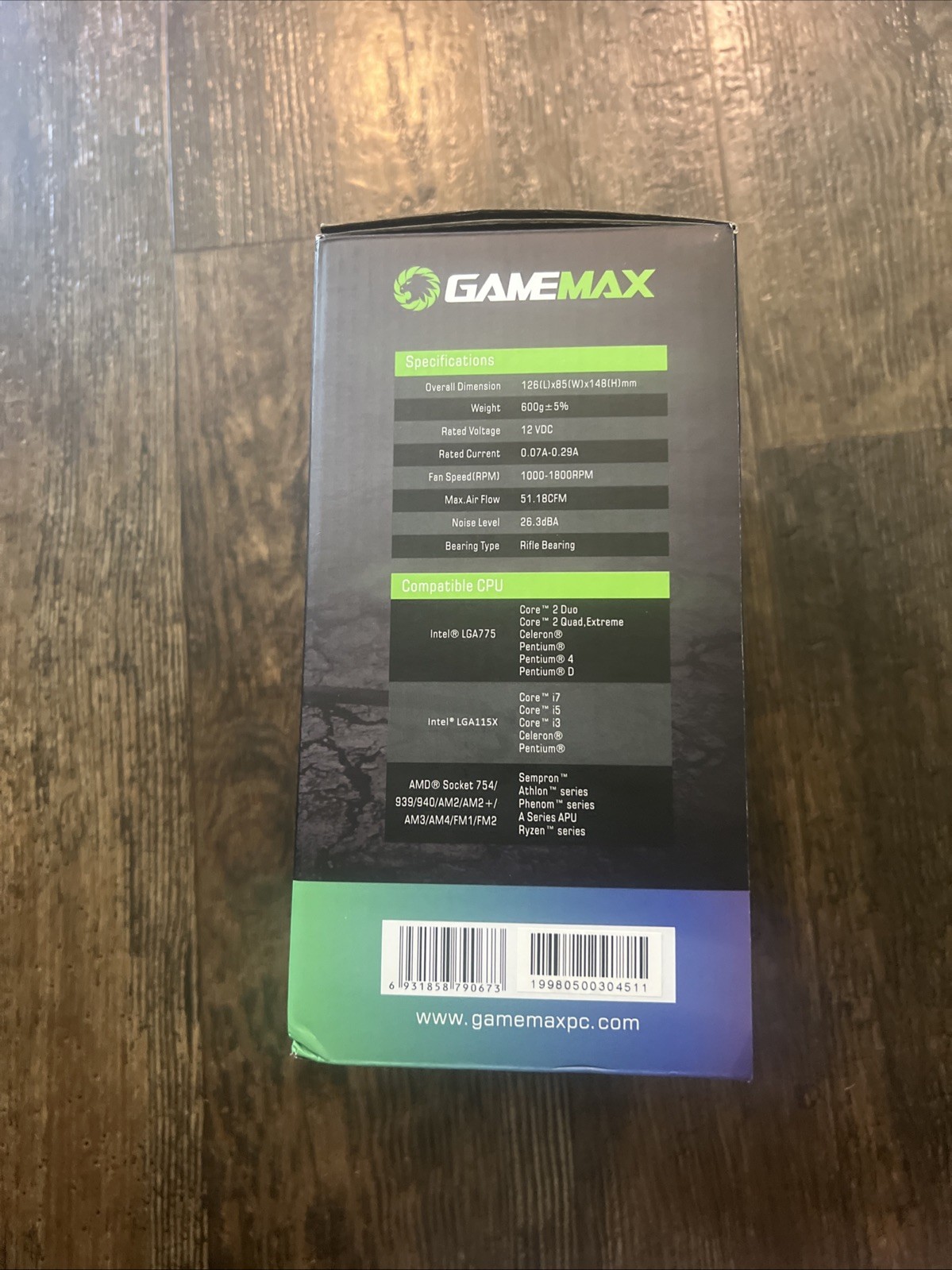 GAMEMAX – Gamma 500-Rainbow CPU FAN 1800RPM  Addressable RGB LED CPU FAN
