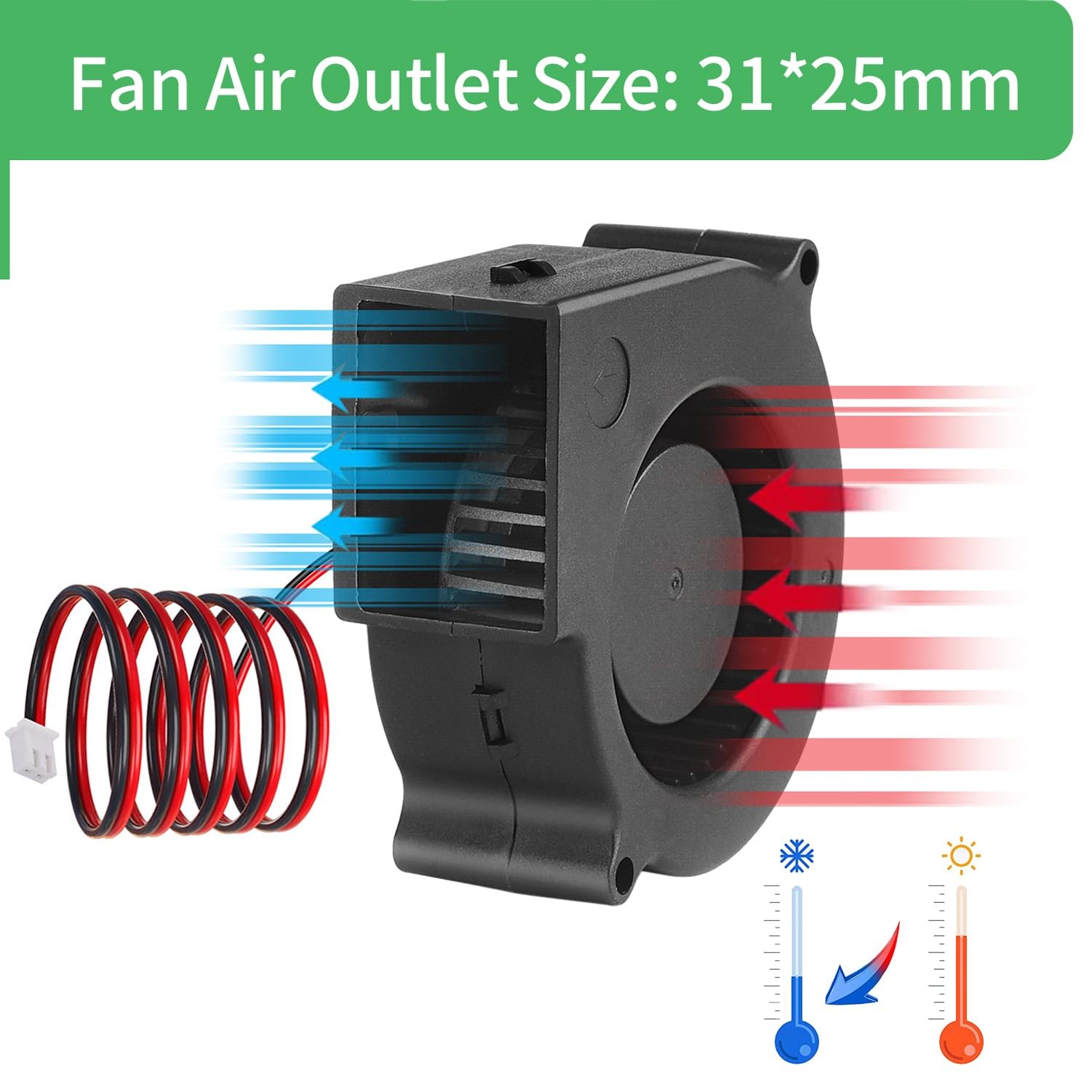 75mm x 30mm 7530 DC 12V Cooling Blower Fan, Dual Ball 75x75x30mm blower fan