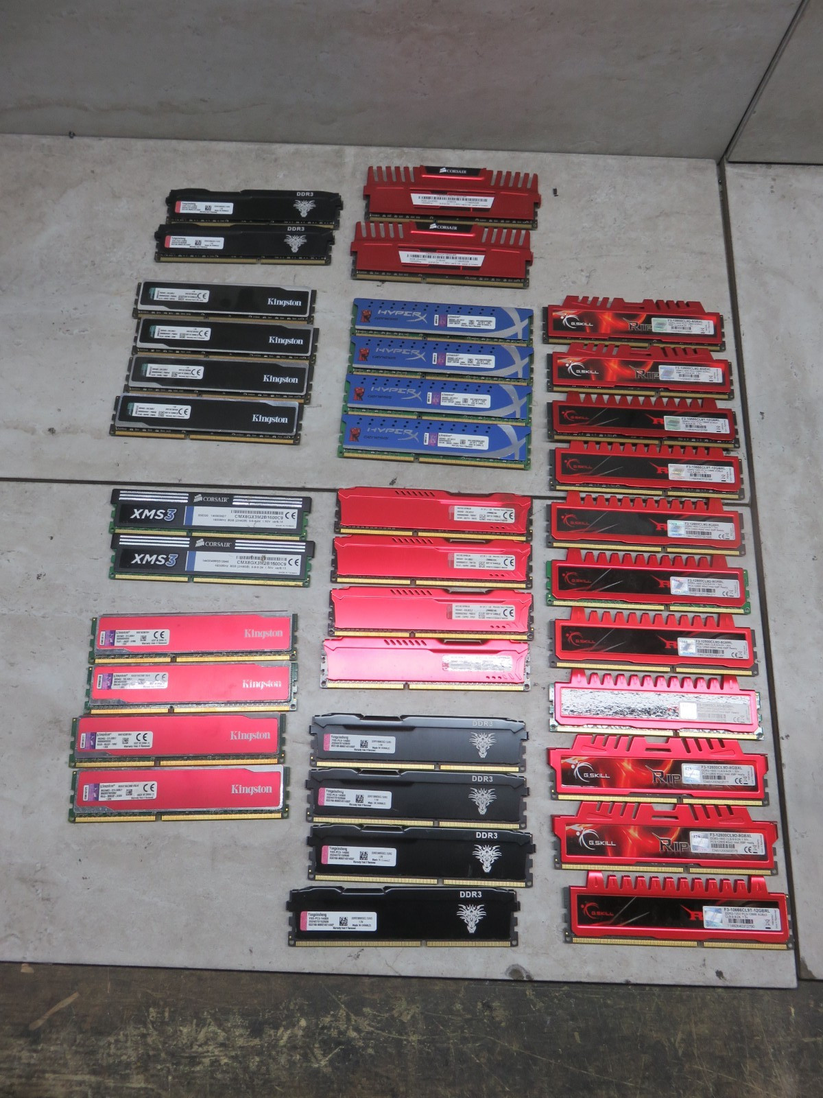 Lot of 37 DDR3 4GB Shield Gaming PC Desktop Memory G.Skill Kingston HyperX