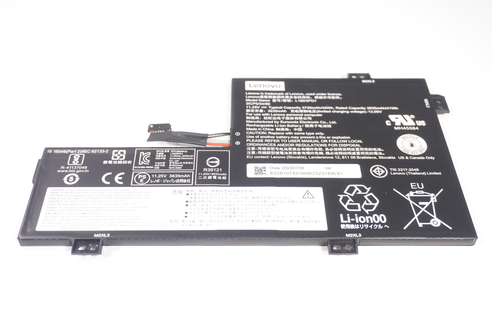 5B10W13945 Lenovo 42 Wh 3735 mAh 11.25v Battery 81QB 100e Chromebook 2nd Gen