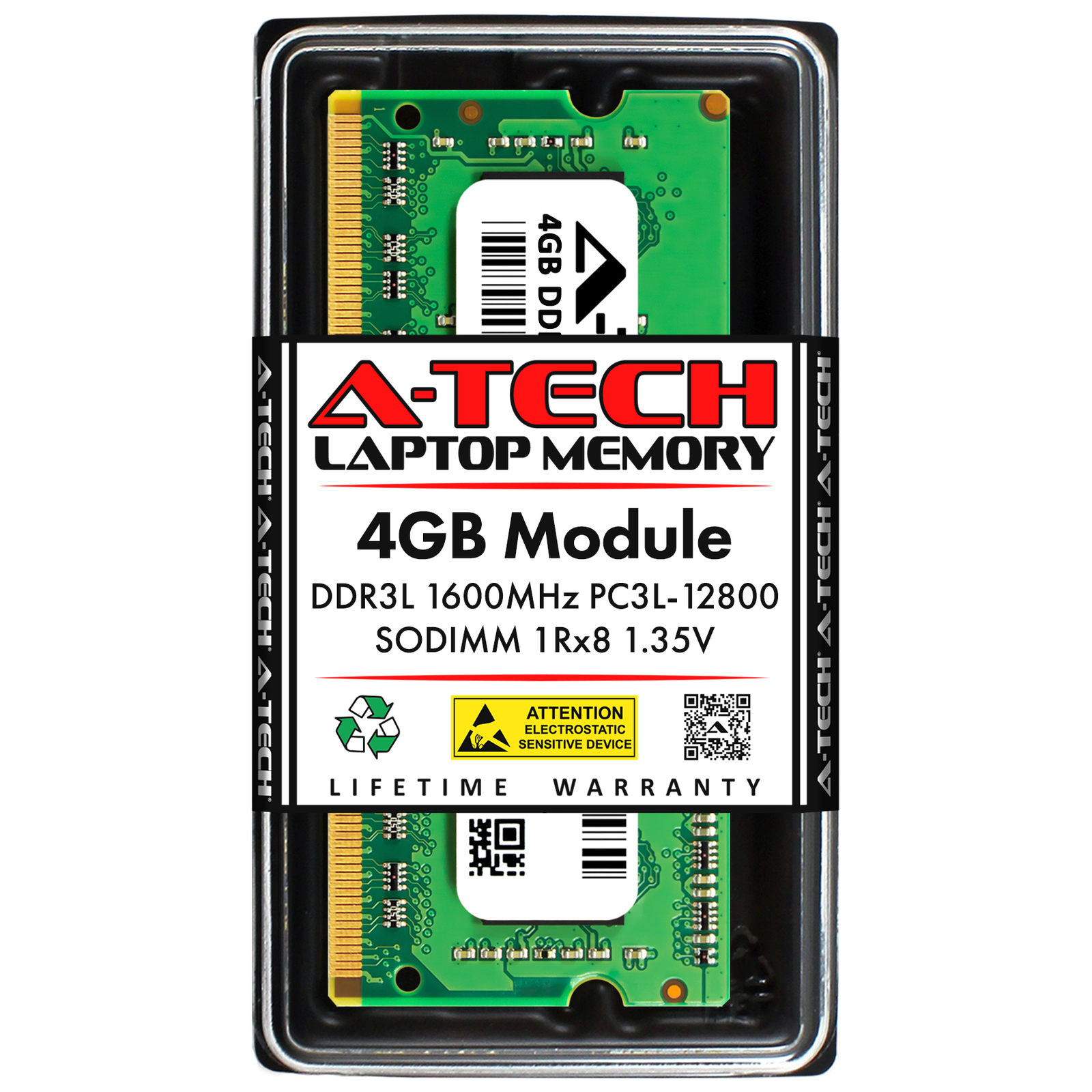 Kingston KVR16LS11/4 A-Tech Equivalent 4GB DDR3L 1600 SODIMM Laptop Memory RAM